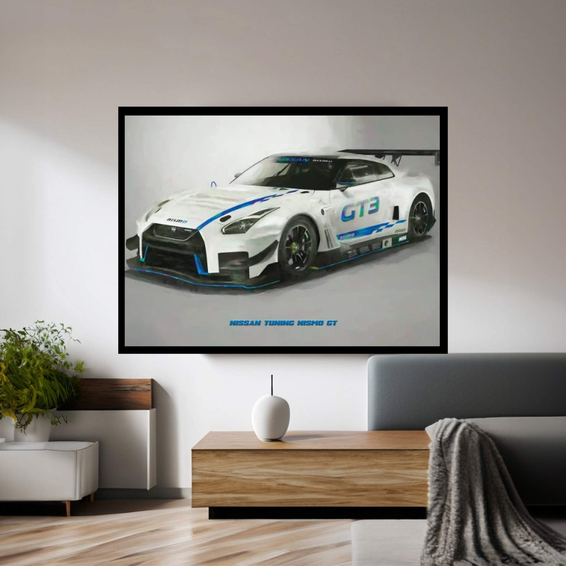 Nissan Tuning Nismo GT In Watercolor Canvas Wall Art - Y Canvas