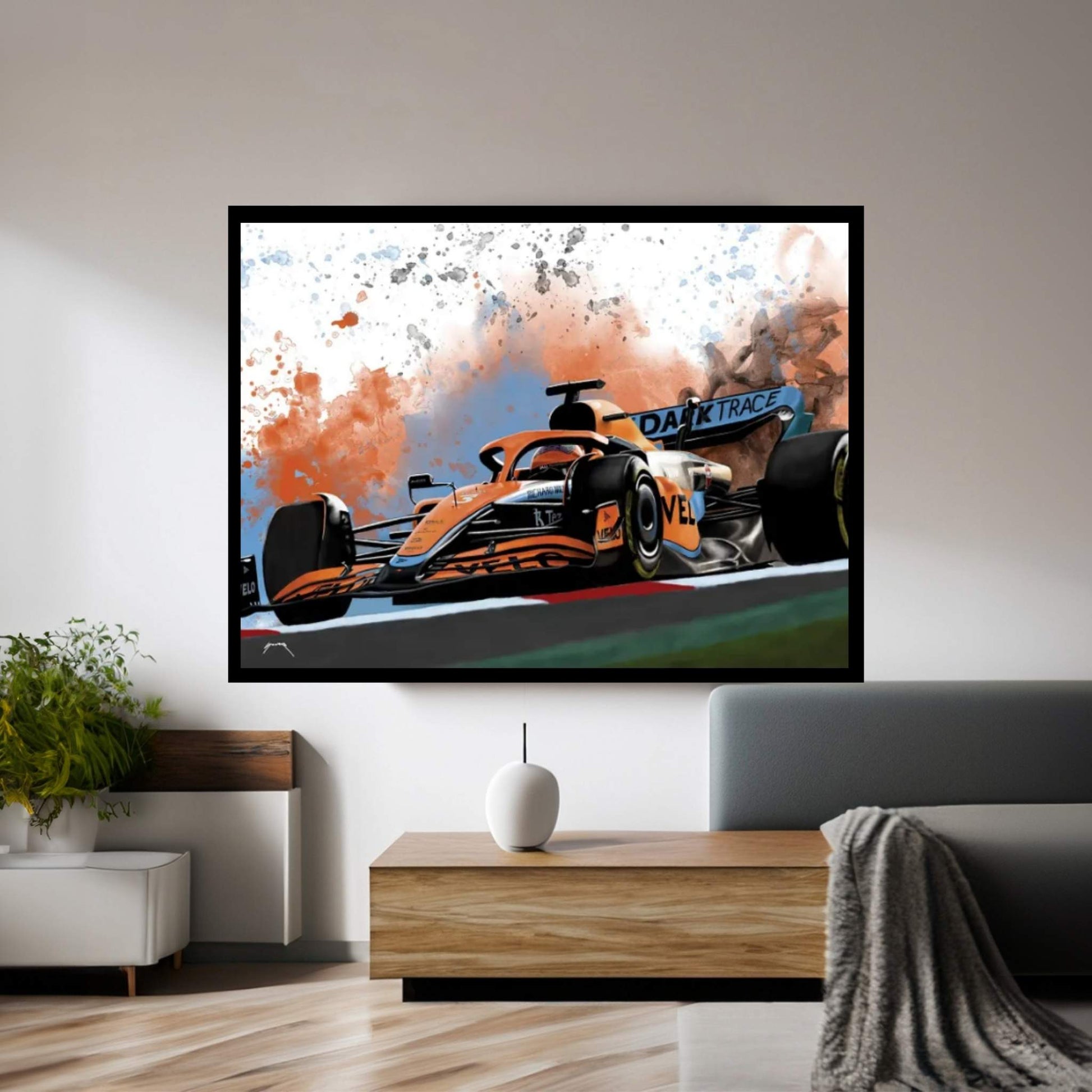 Ricciardo's Racecar Canvas Wall Art - Y Canvas