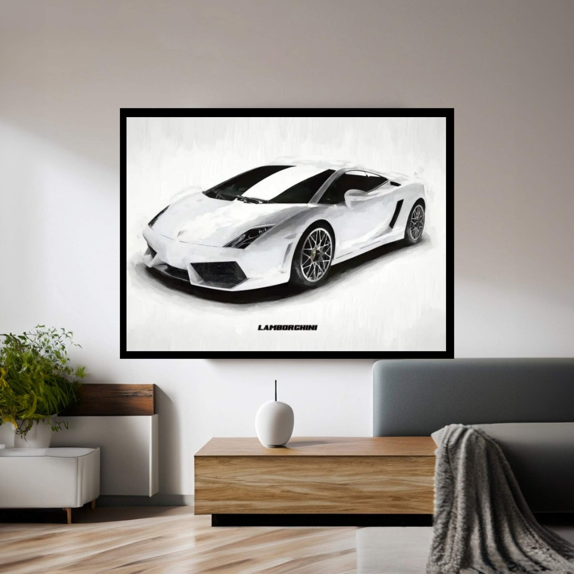 Lamborghini In Watercolor Canvas Wall Art - Y Canvas