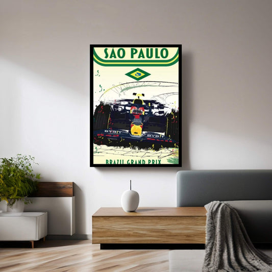 Max Verstappen, San Paulo Grand Prix, Brazil Grand Prix F1 Poster Canvas Wall Art - Y Canvas