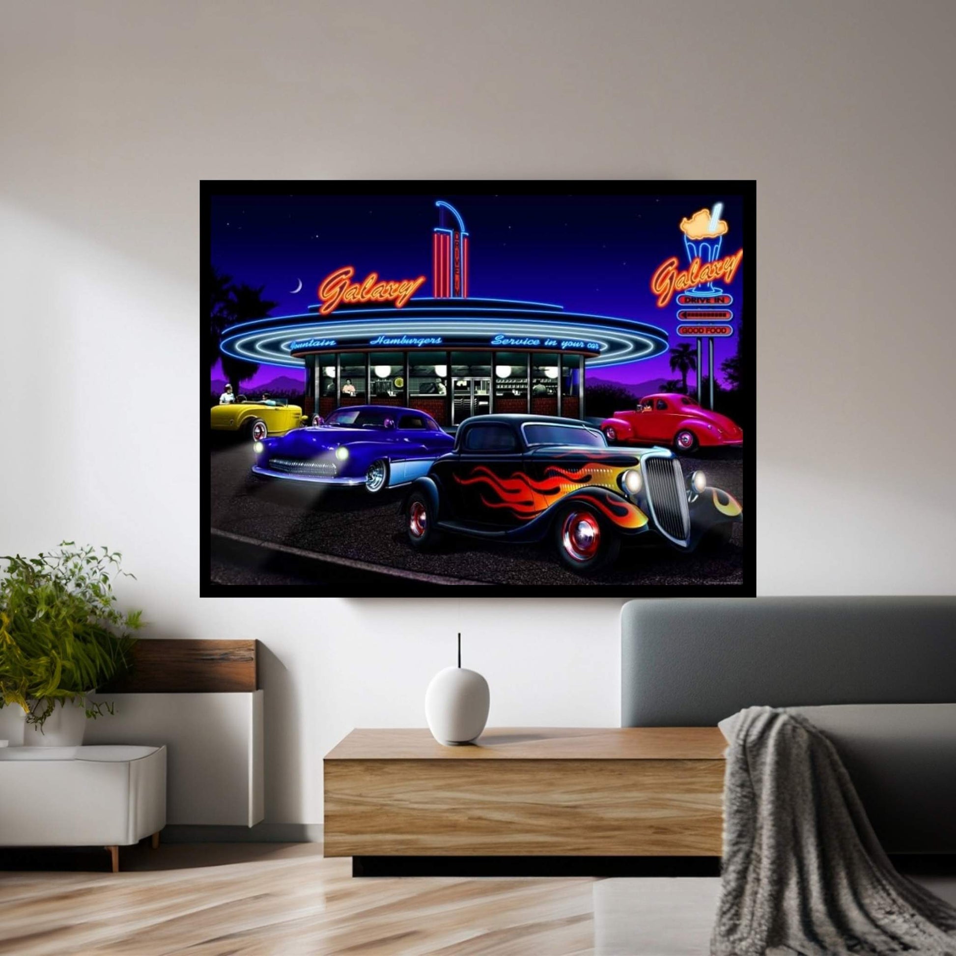 Galaxy Diner I Canvas Wall Art - Y Canvas