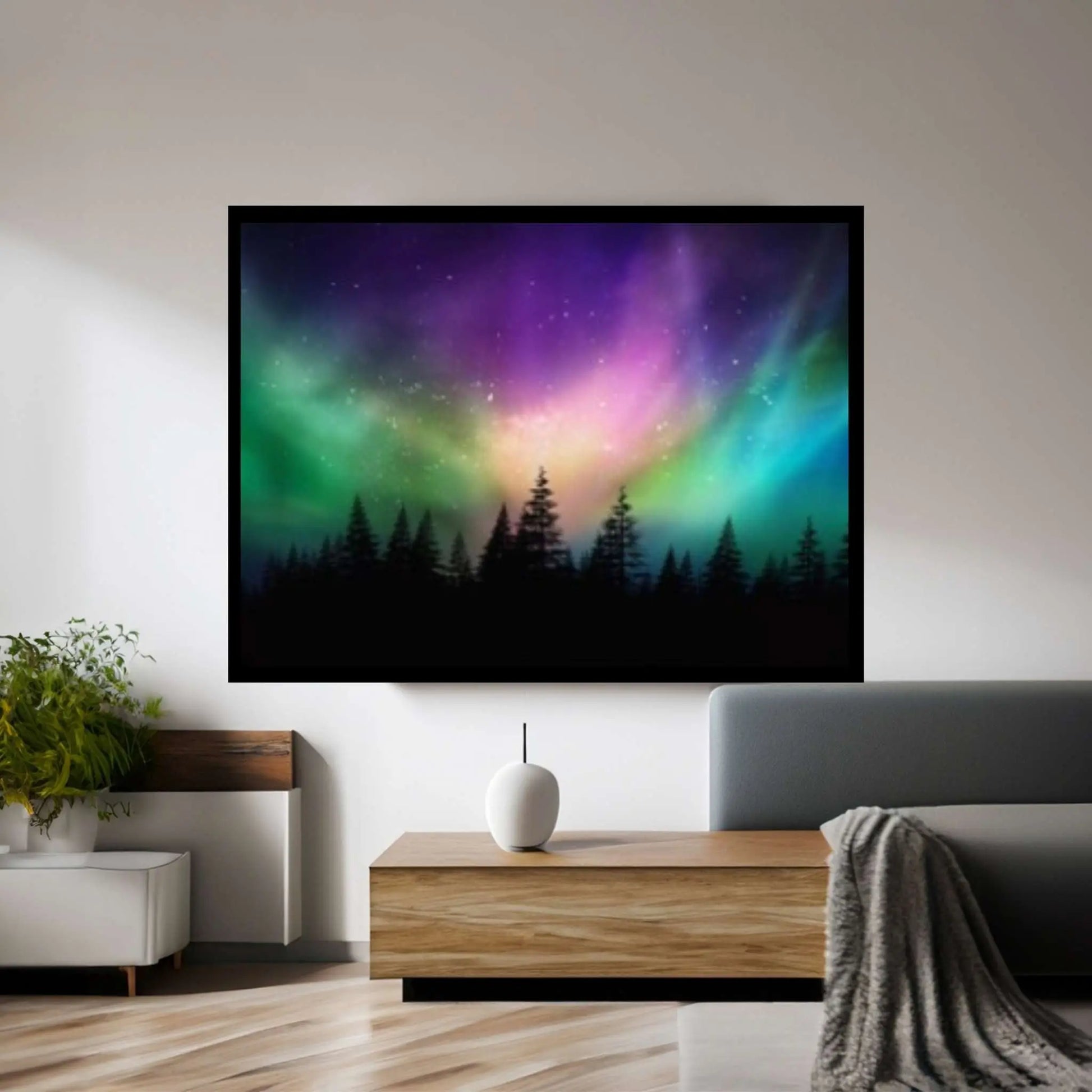 Landscape Starry Sky Canvas Poster Print, Night Sky Wall Art - Y Canvas