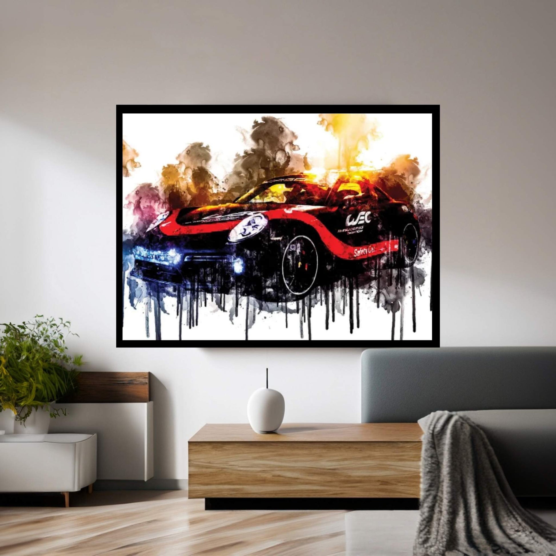 Car 2018 Porsche 911 Turbo WEC Safety Canvas Wall Art - Y Canvas