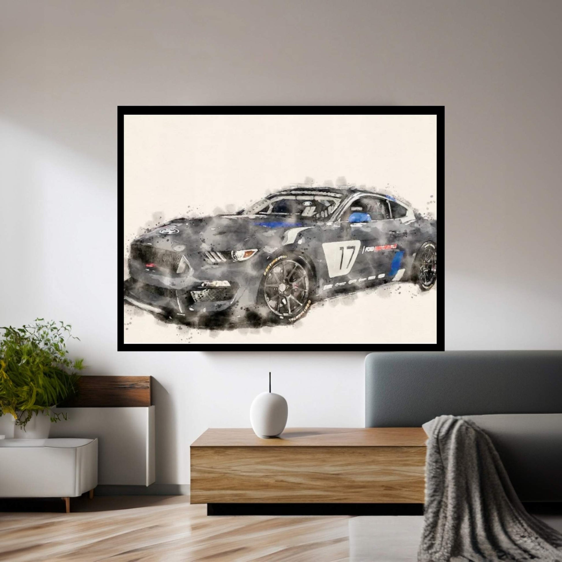 Ford Tuning In Watercolor Canvas Wall Art - Y Canvas