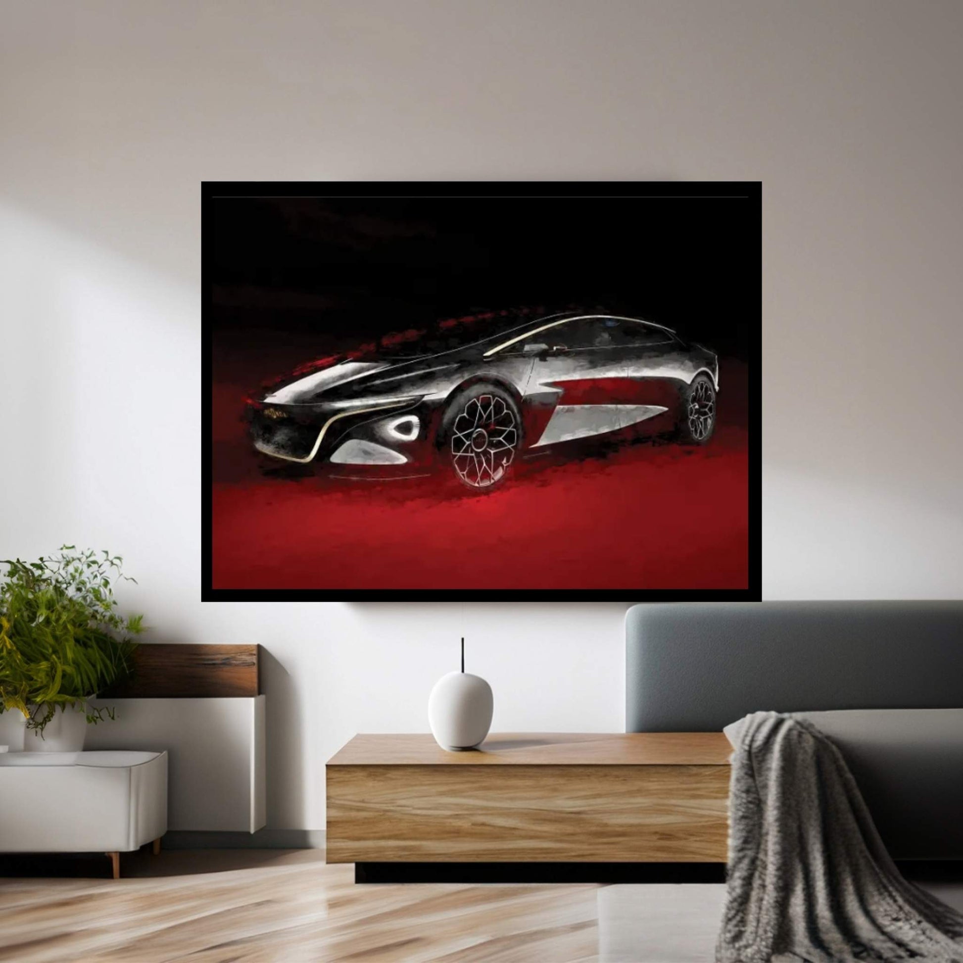 Aston Martin Concept Watercolor Canvas Wall Art - Y Canvas