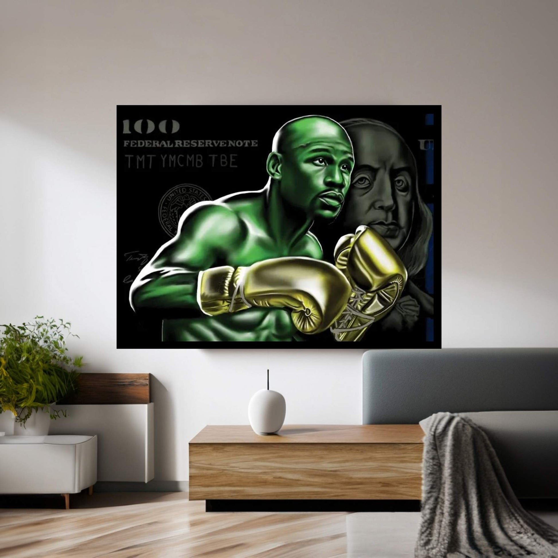 Floyd Mayweather-Money Canvas Wall Art - Y Canvas