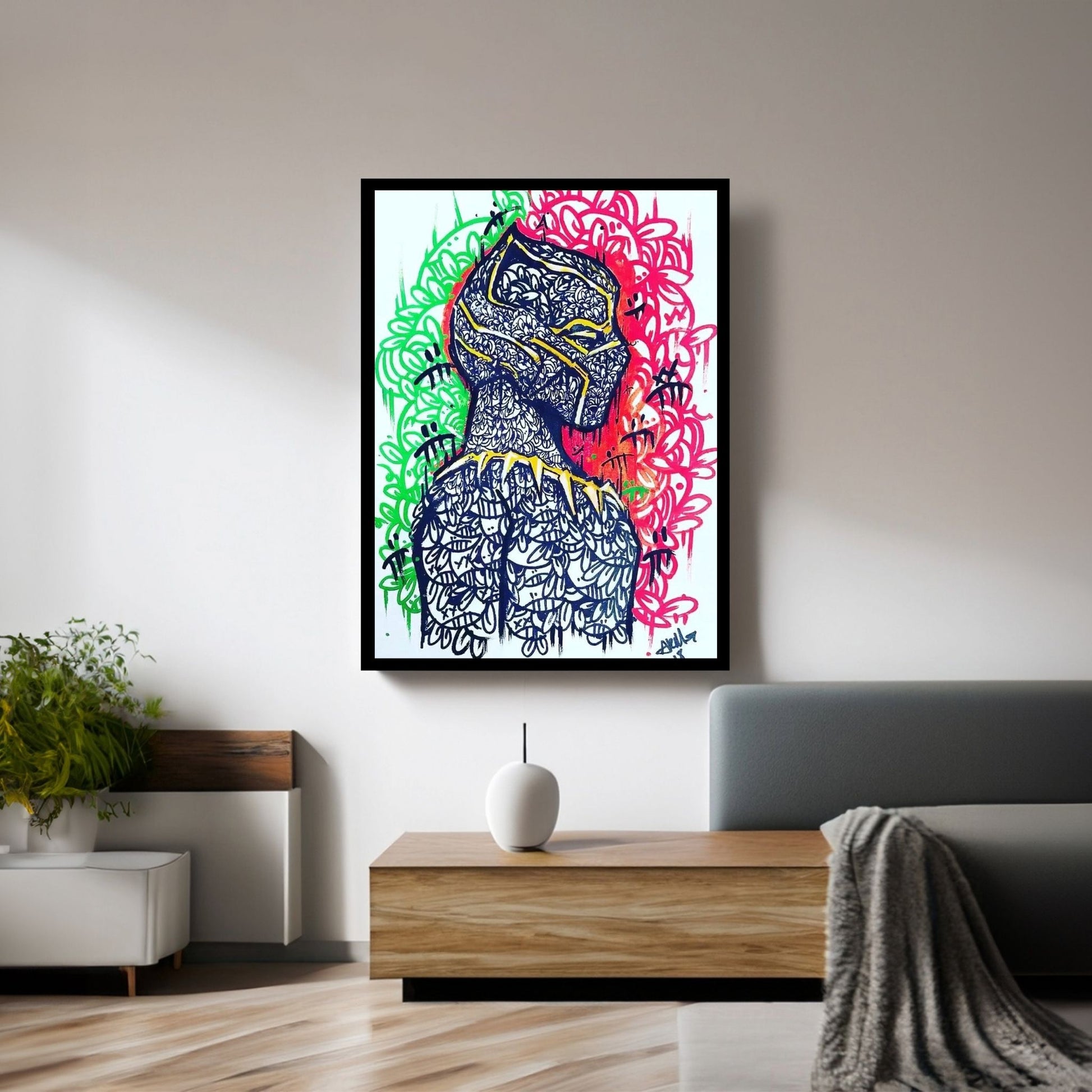 Black Panther Canvas Wall Art - Y Canvas