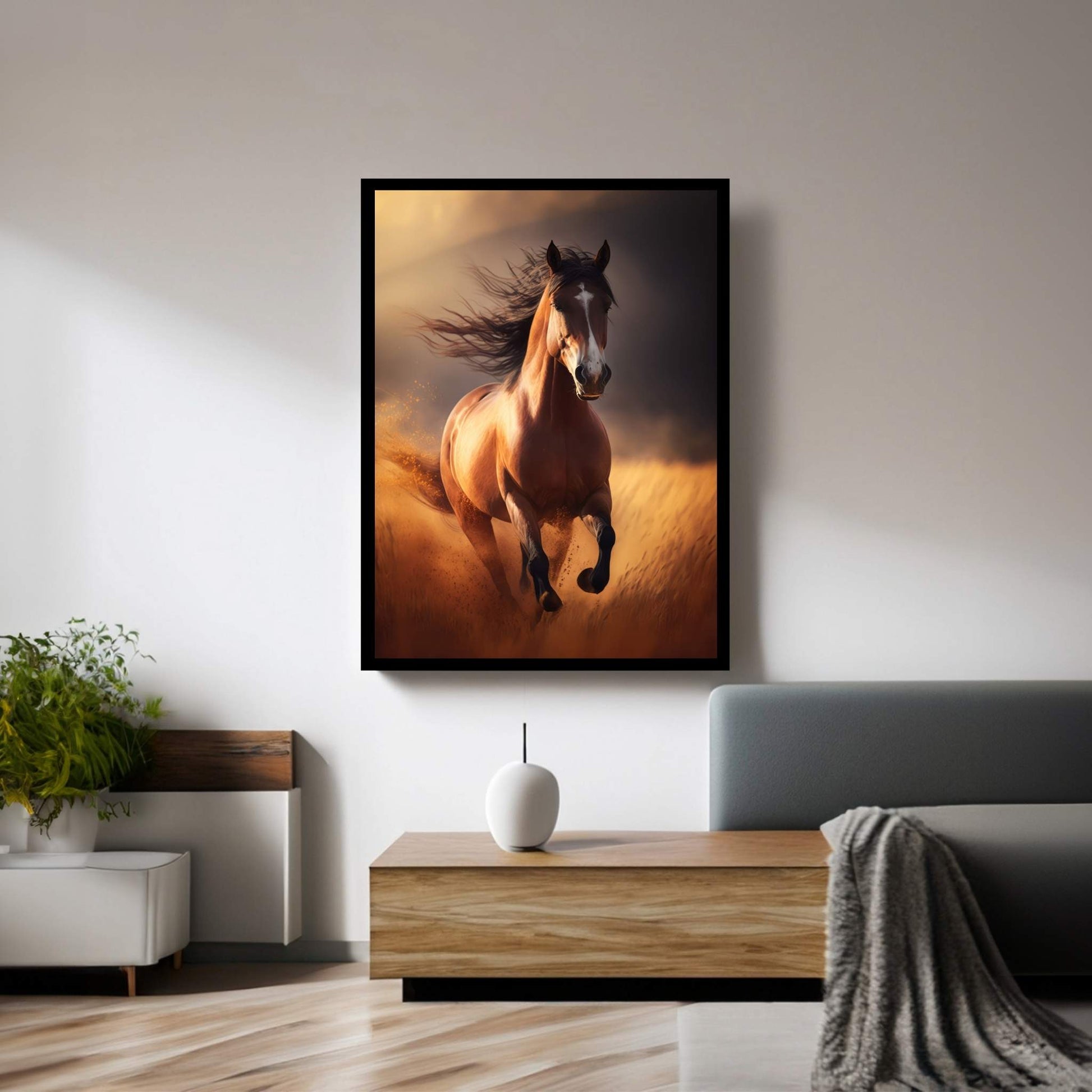 Beautiful Brown Horse Canvas Wall Art , Animal Wall Art - Y Canvas