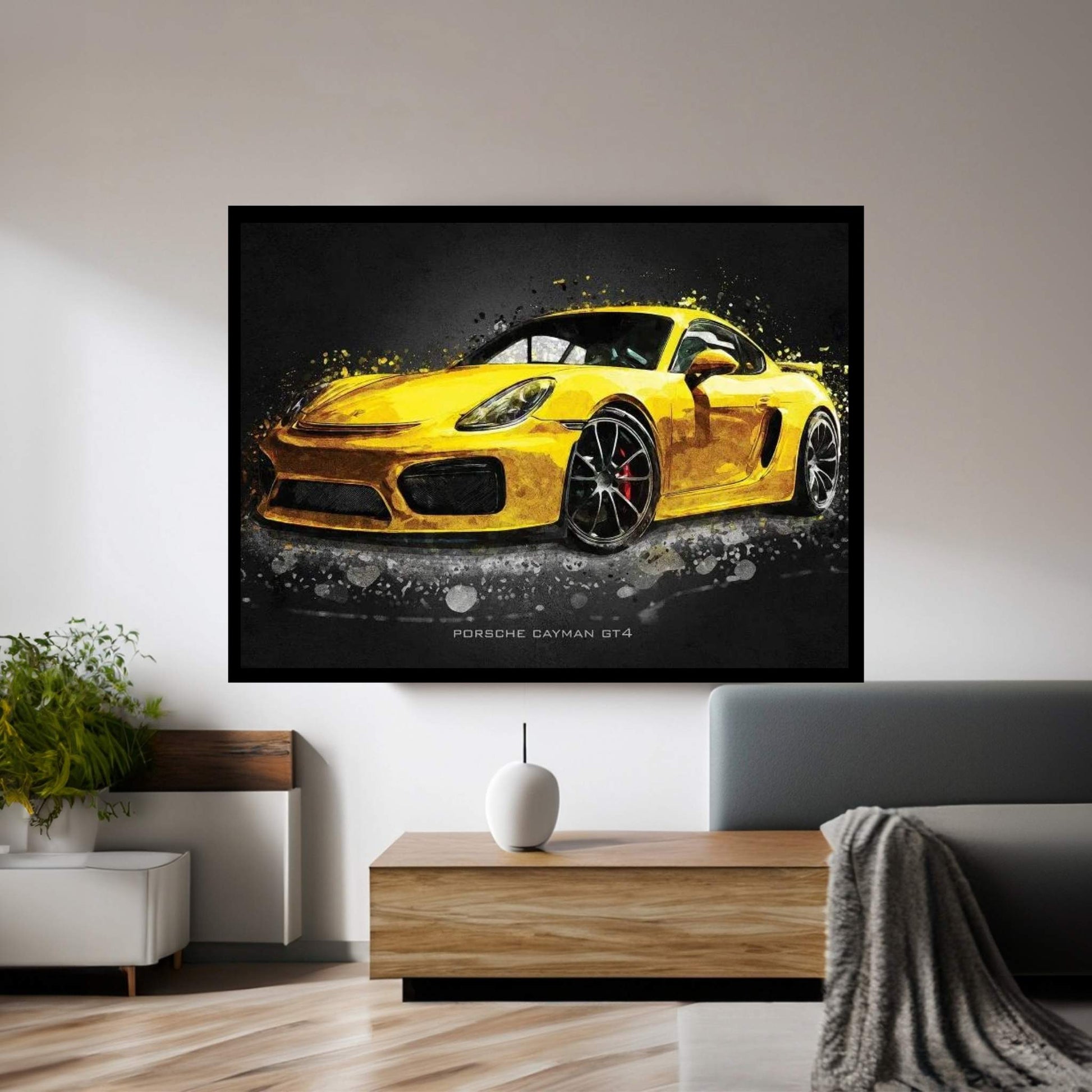 Porsche Cayman Gt4 Acrylic Canvas Wall Art - Y Canvas