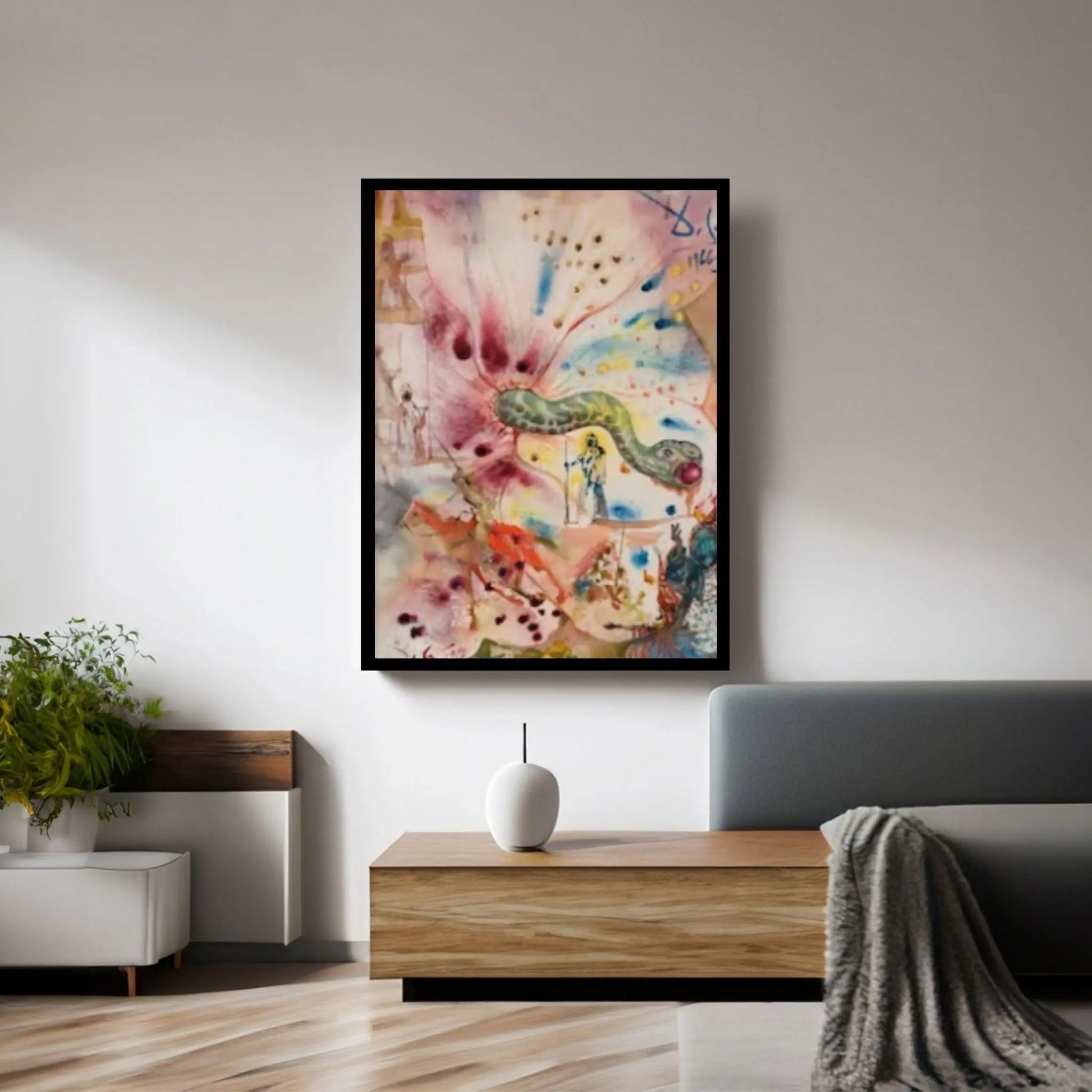 Salvador Dali The Snake and the Apple Canvas Wall Art Print, Salvador Dali Exhibition Poster, Surrealism Poster Canvas - Y Canvas