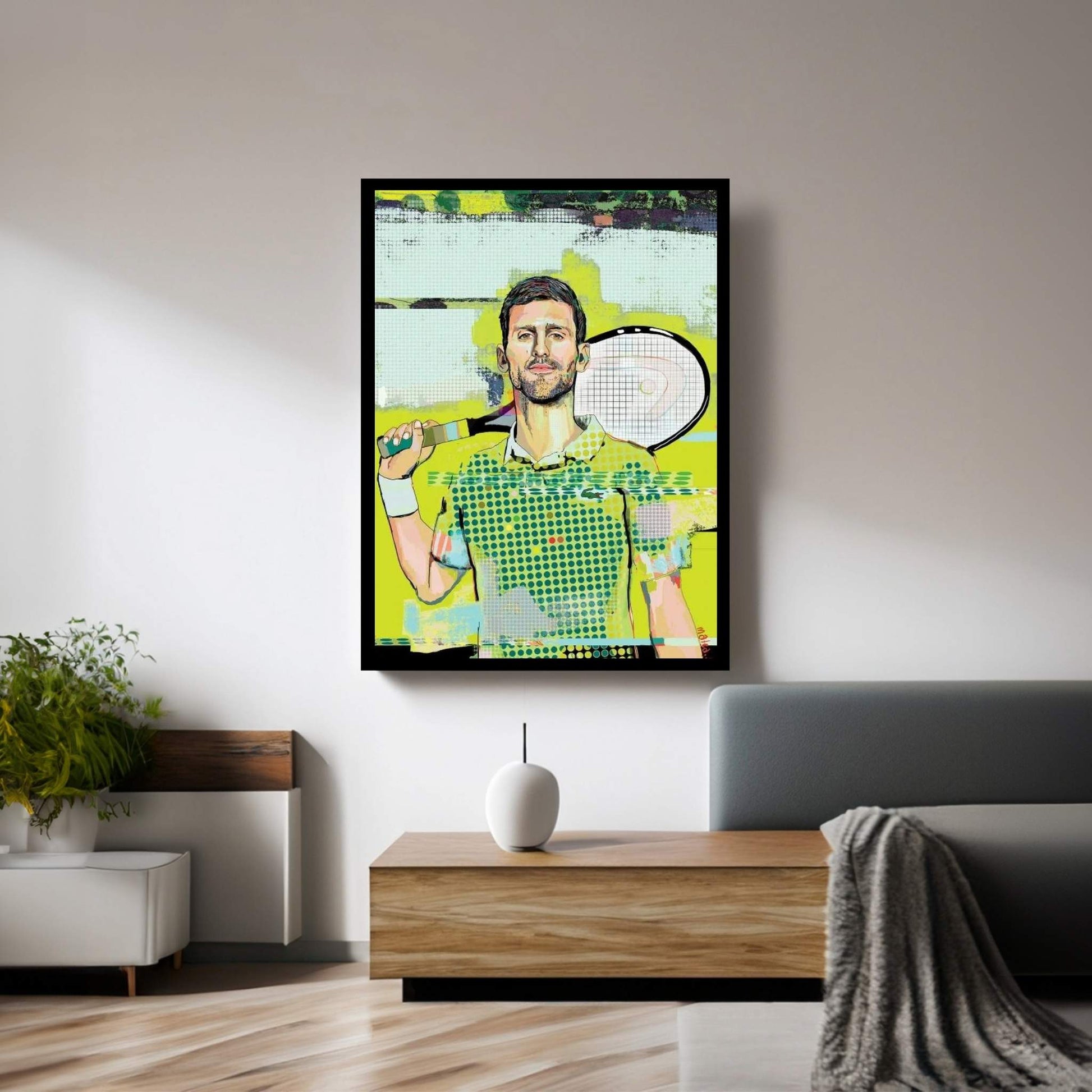 Novak Djokovic Canvas Wall Art - Y Canvas