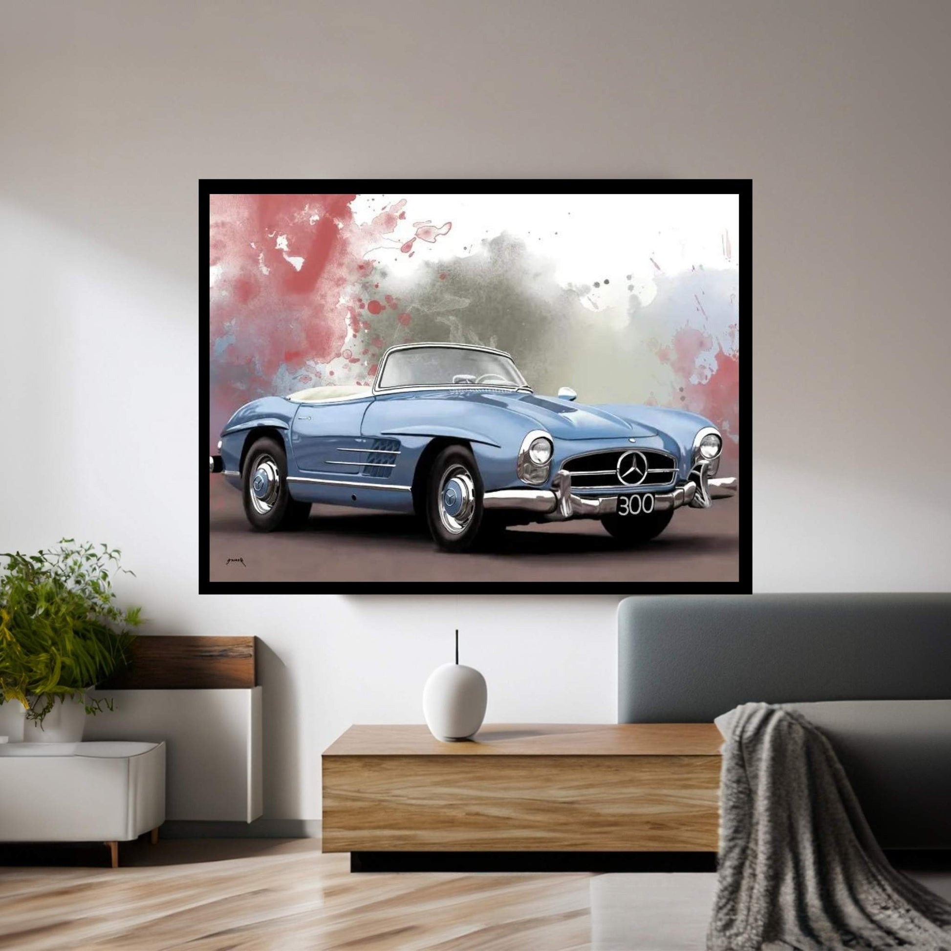 Mercedes 300 SL Canvas Wall Art - Y Canvas
