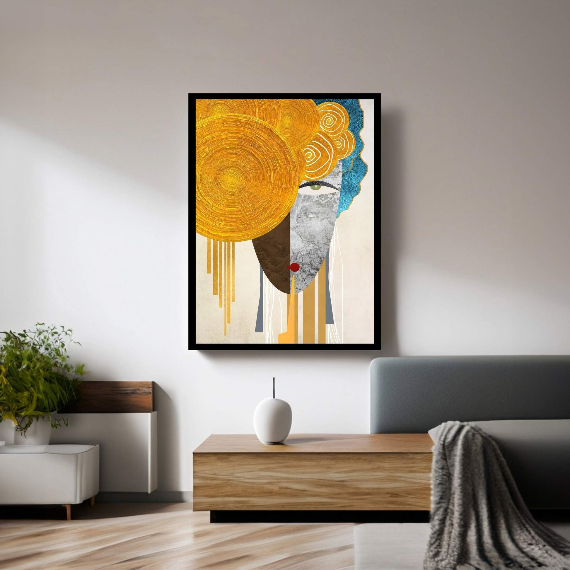 Picasso Style The Golden Tears Woman Reproduction Modern Canvas Wall Art - Y Canvas