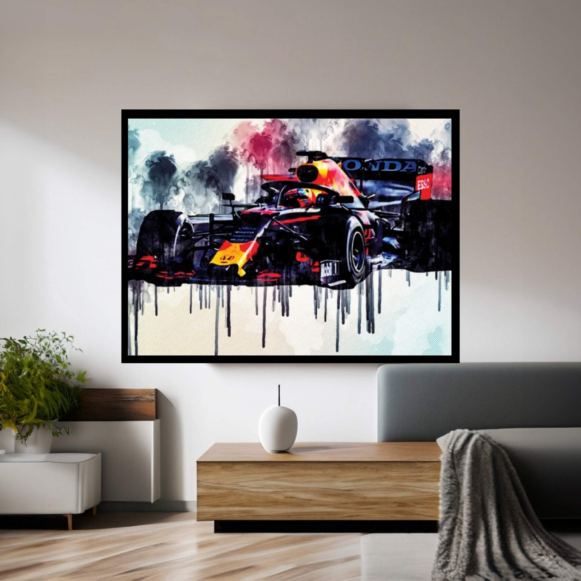 Max Verstappen Red Bull Racing Rb16B Raceway 2021 F1 Cars Formula 1 Rb16B On Track Red Bull Racing Honda Canvas Wall Art - Y Canvas