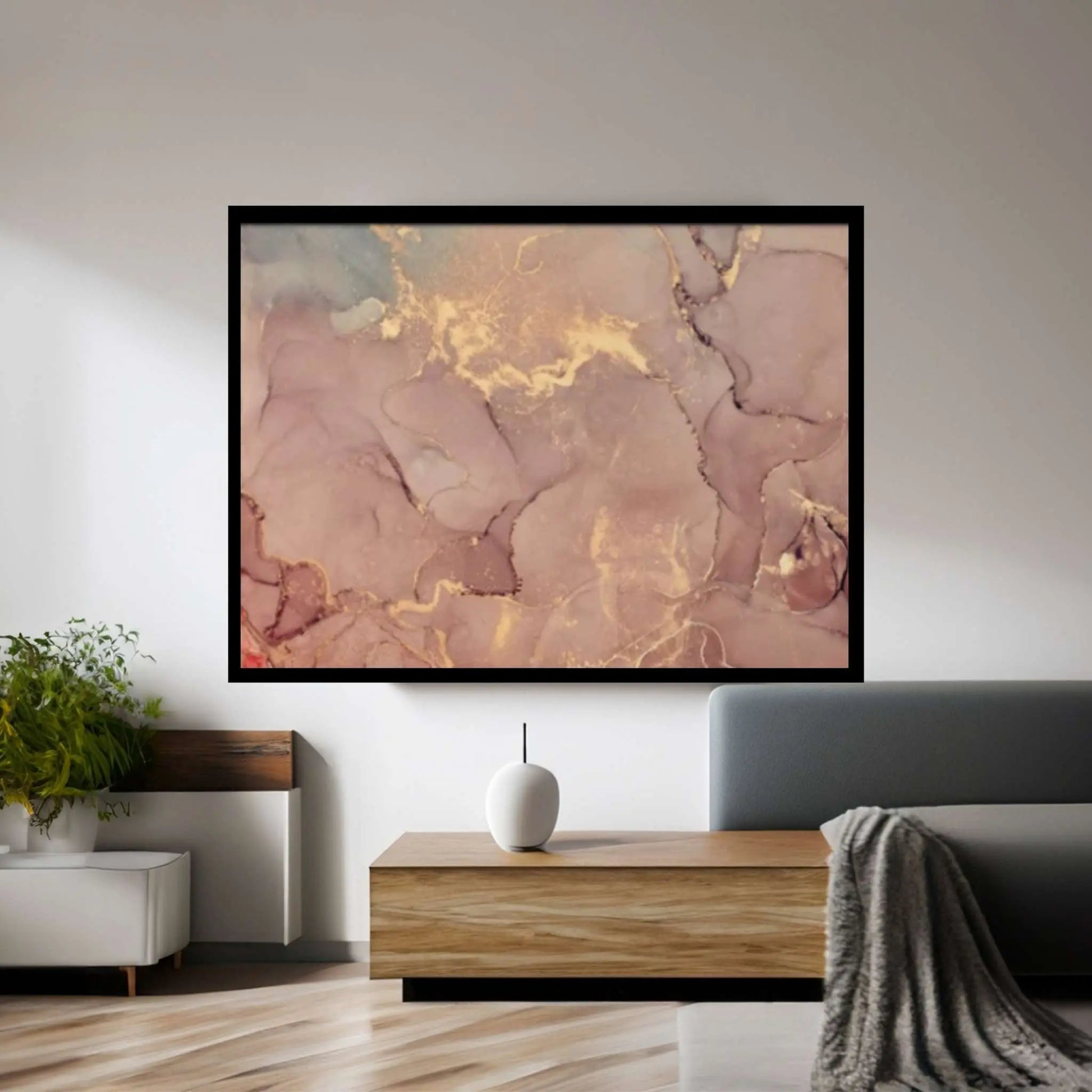 Pink Abstract Wall Art Abstract Painting, Abstract Marble Print Marble Abstract - Y Canvas