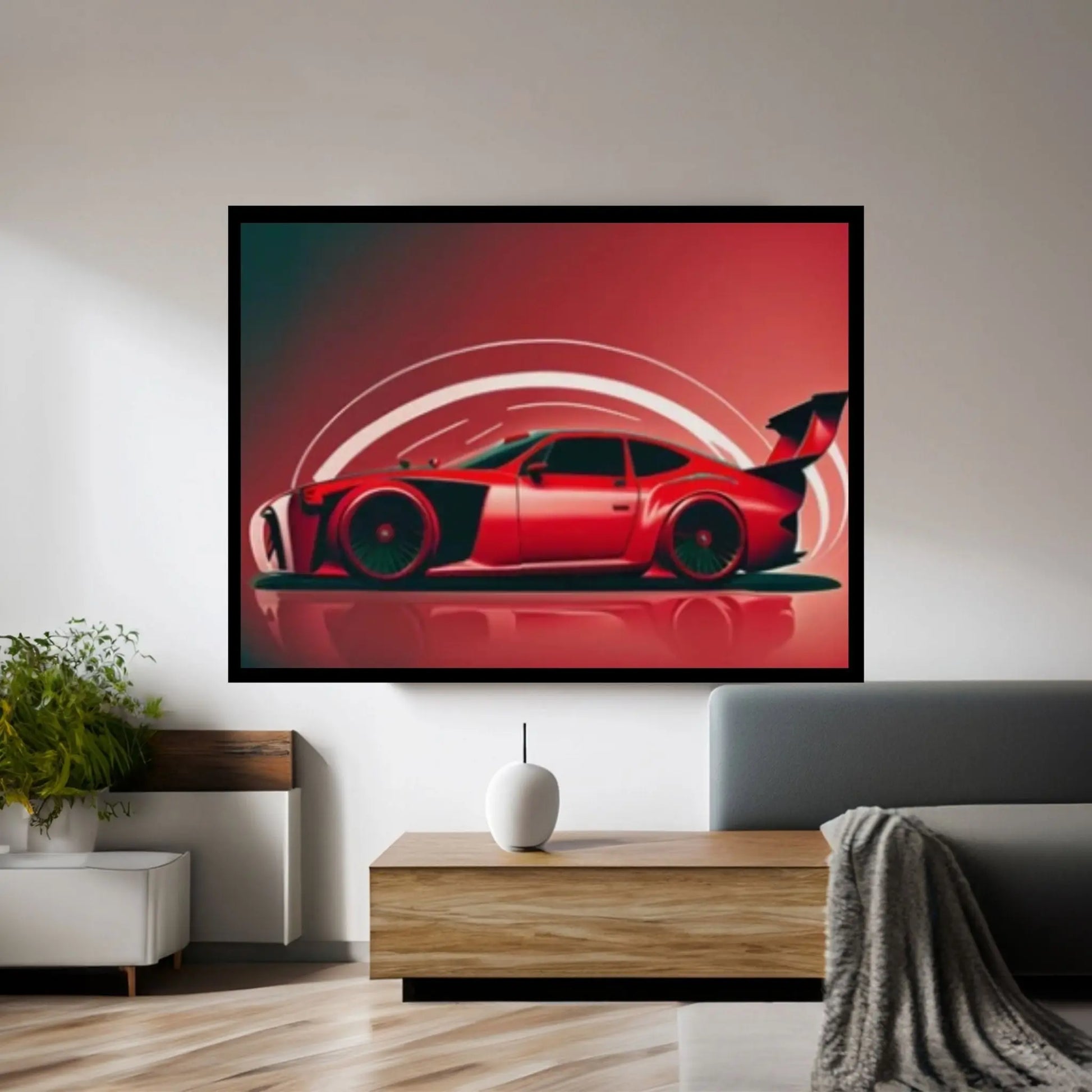 Red Sport Cars Canvas Wall Art Poster Print, Supercar Wall Art - Y Canvas