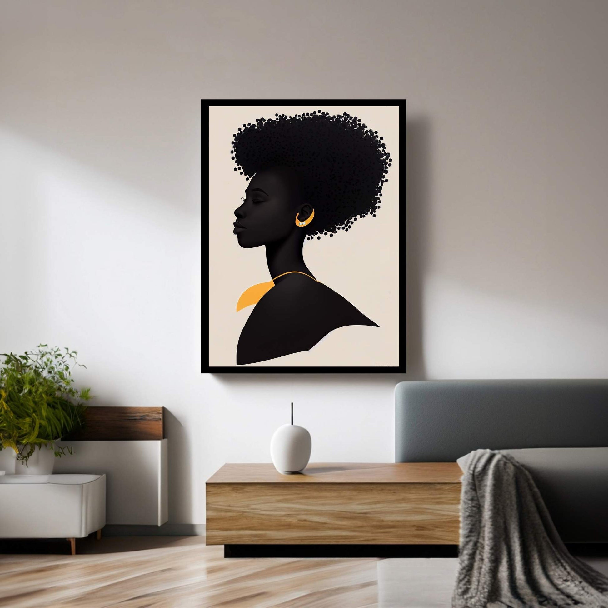 African Black Woman Canvas Wall Art Home Decor - Y Canvas