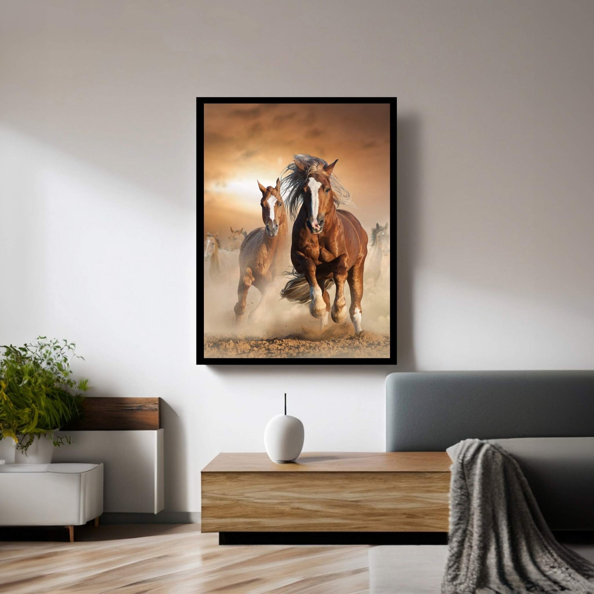 Beautiful Brown Horse Canvas Wall Art , Animal Wall Art - Y Canvas
