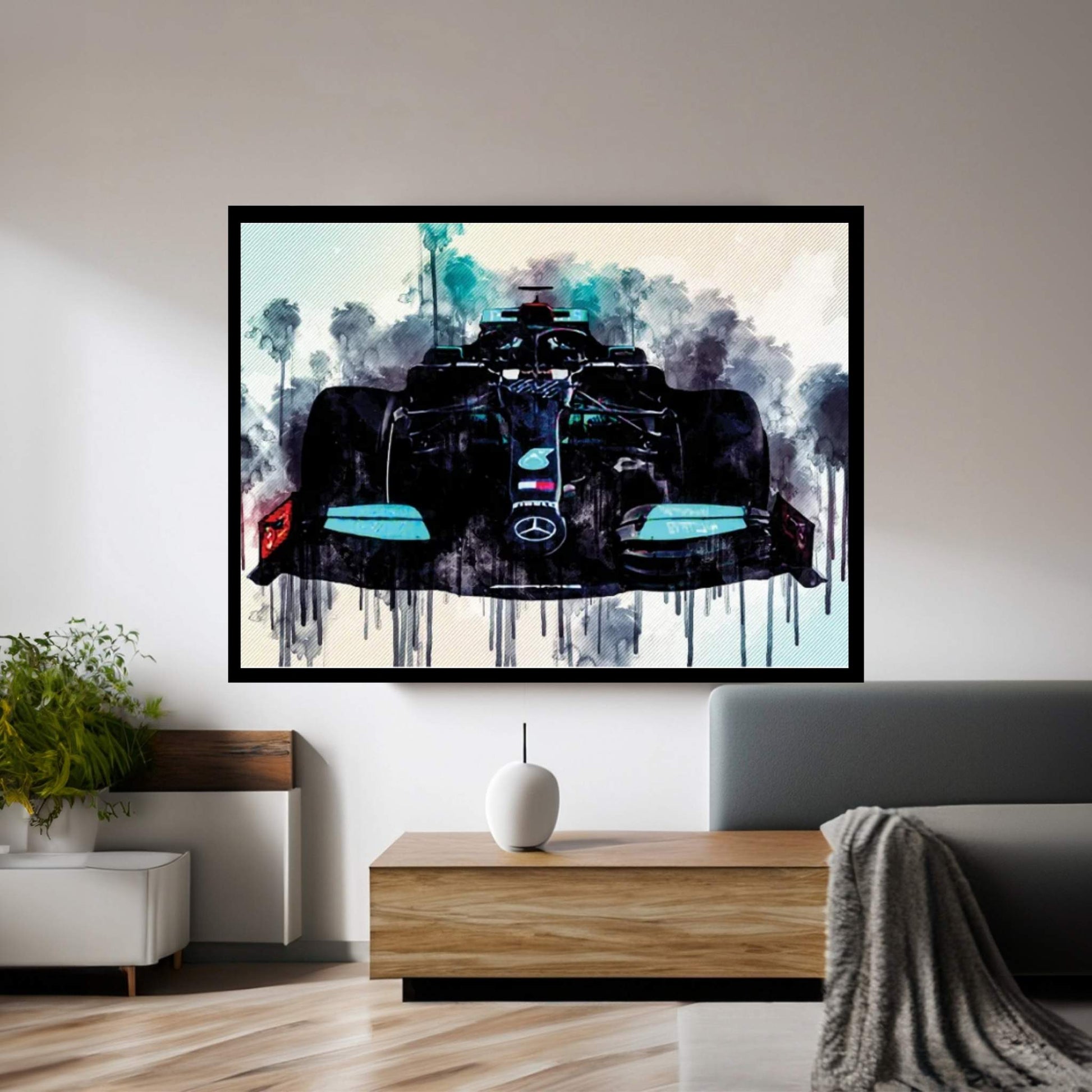 Mercedes-Amg F1 W12 2021 Front View Exterior New W12 F1 2021 Race Cars Formula 1 Canvas Wall Art - Y Canvas