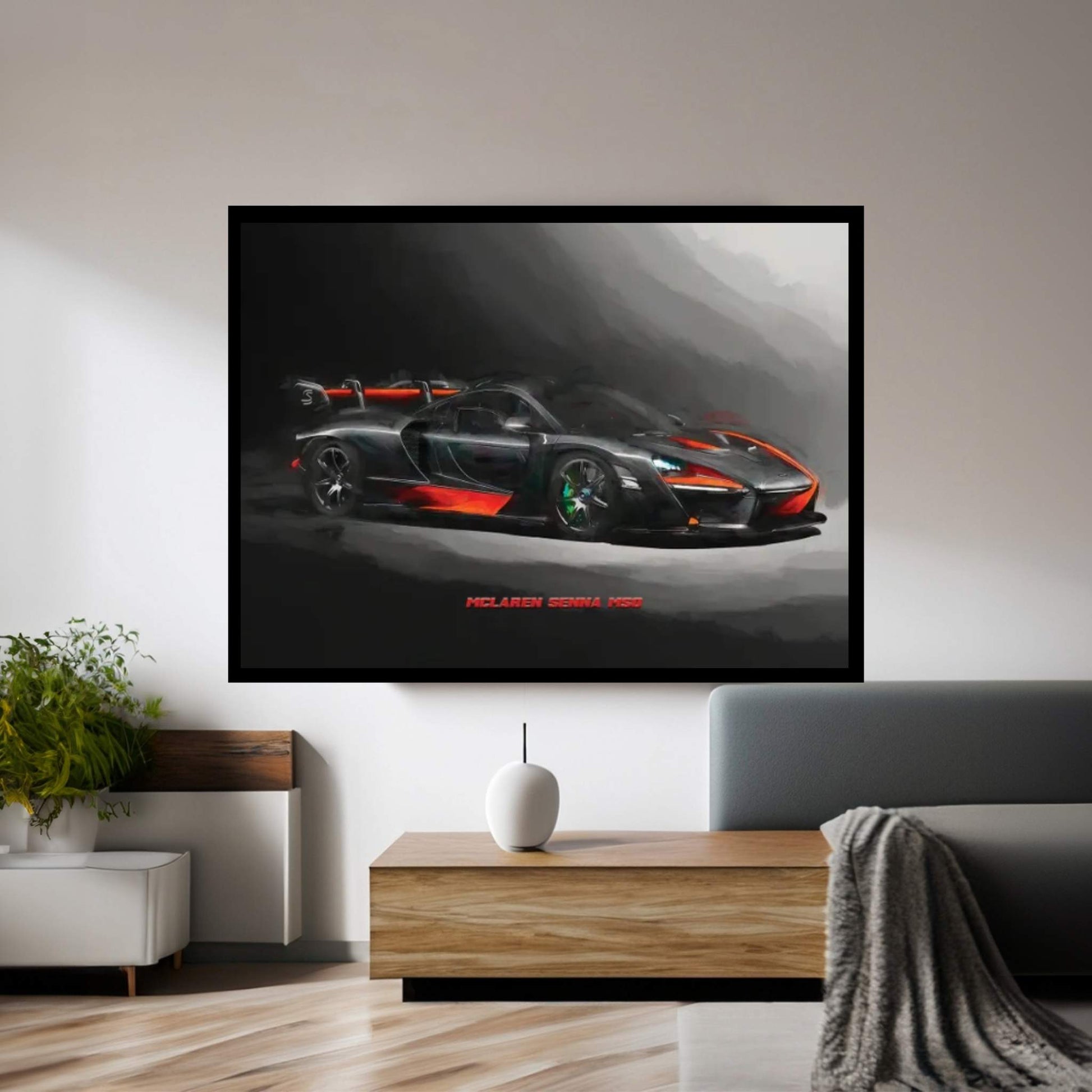 McLaren Senna MSO In Watercolor Canvas Wall Art - Y Canvas