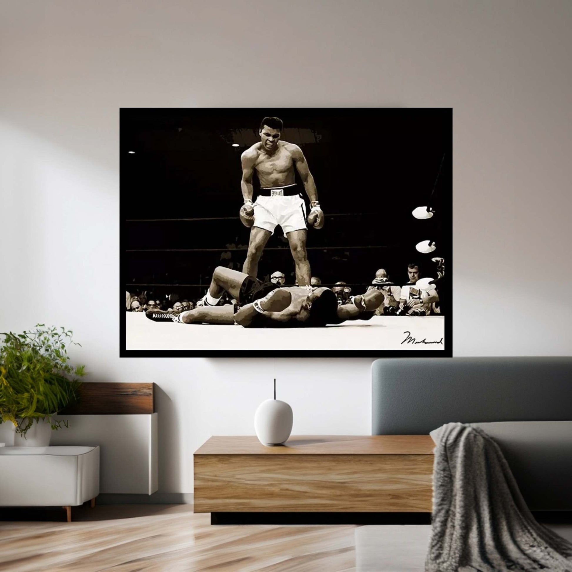 Muhammad Ali Vs. Sonny Liston, 1965 Canvas Wall Art - Y Canvas