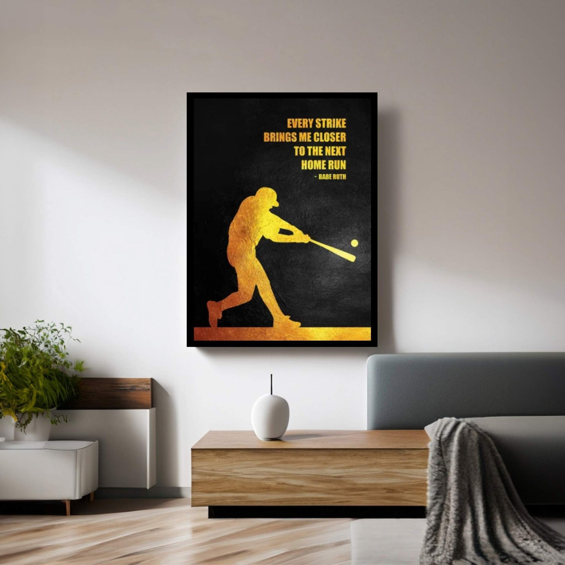 Babe Ruth - Home Run Canvas Wall Art - Y Canvas