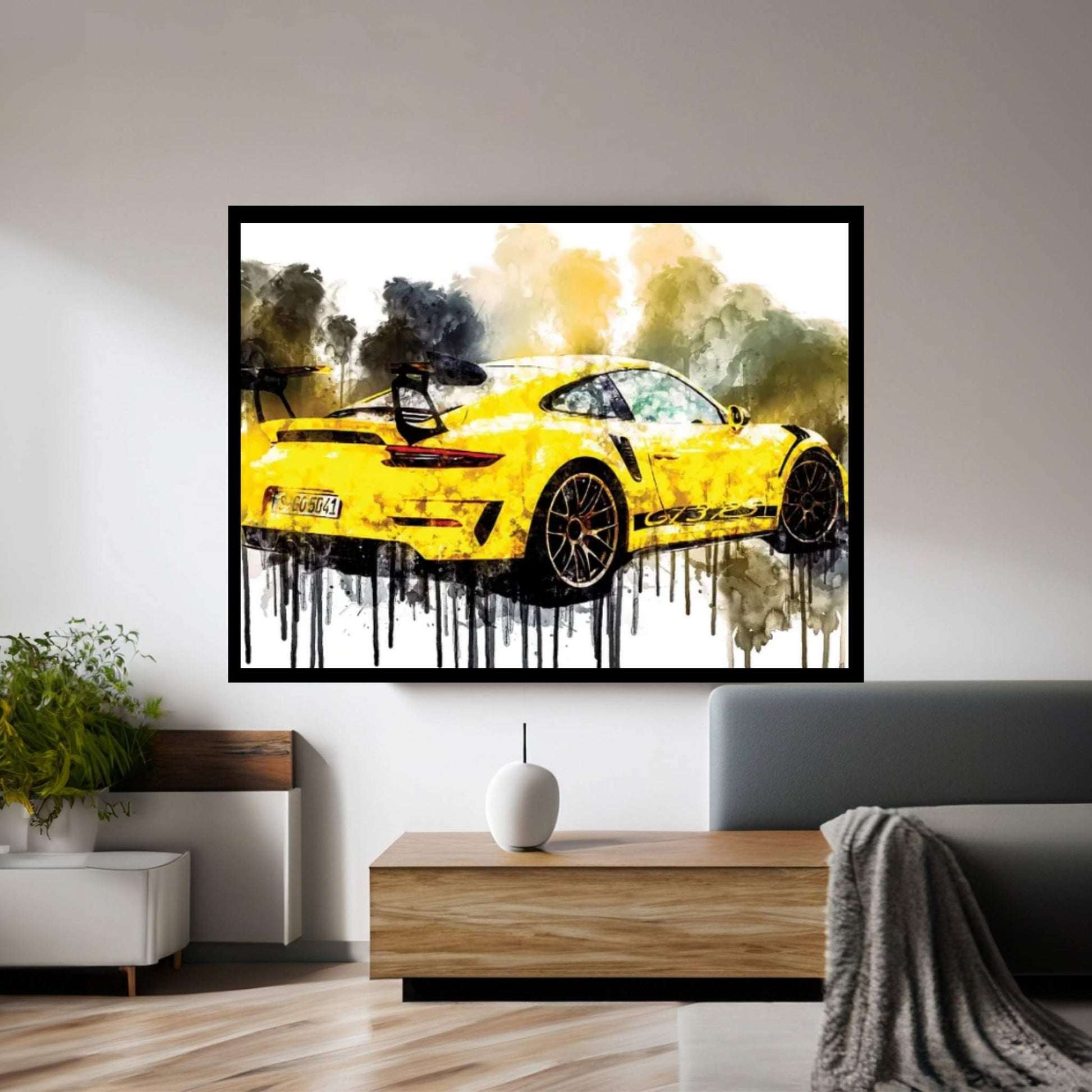 Car 2018 Porsche 911 GT3 RS Weissach Package Canvas Wall Art - Y Canvas