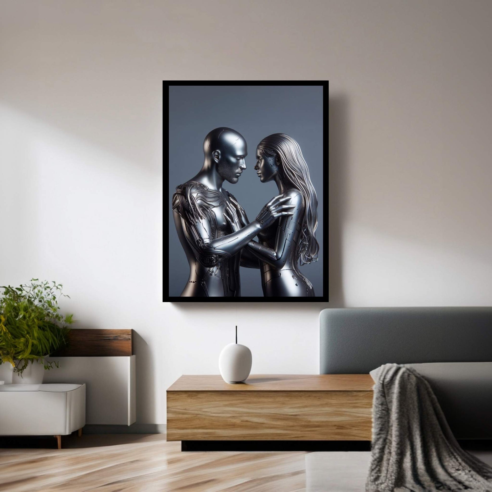 Metalic Love Couple Canvas Wall Art - Y Canvas