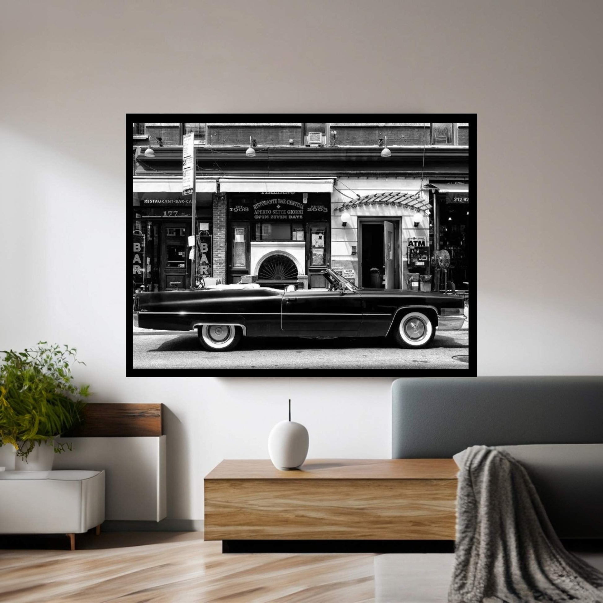 Black Cadillac Canvas Wall Art - Y Canvas
