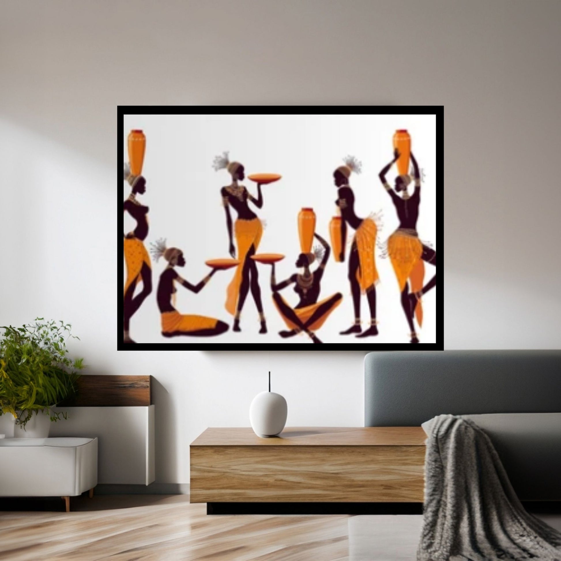 African Women Canvas Wall Art | Afro American Canvas Wall Art | African Women Colorful Abstract - Y Canvas
