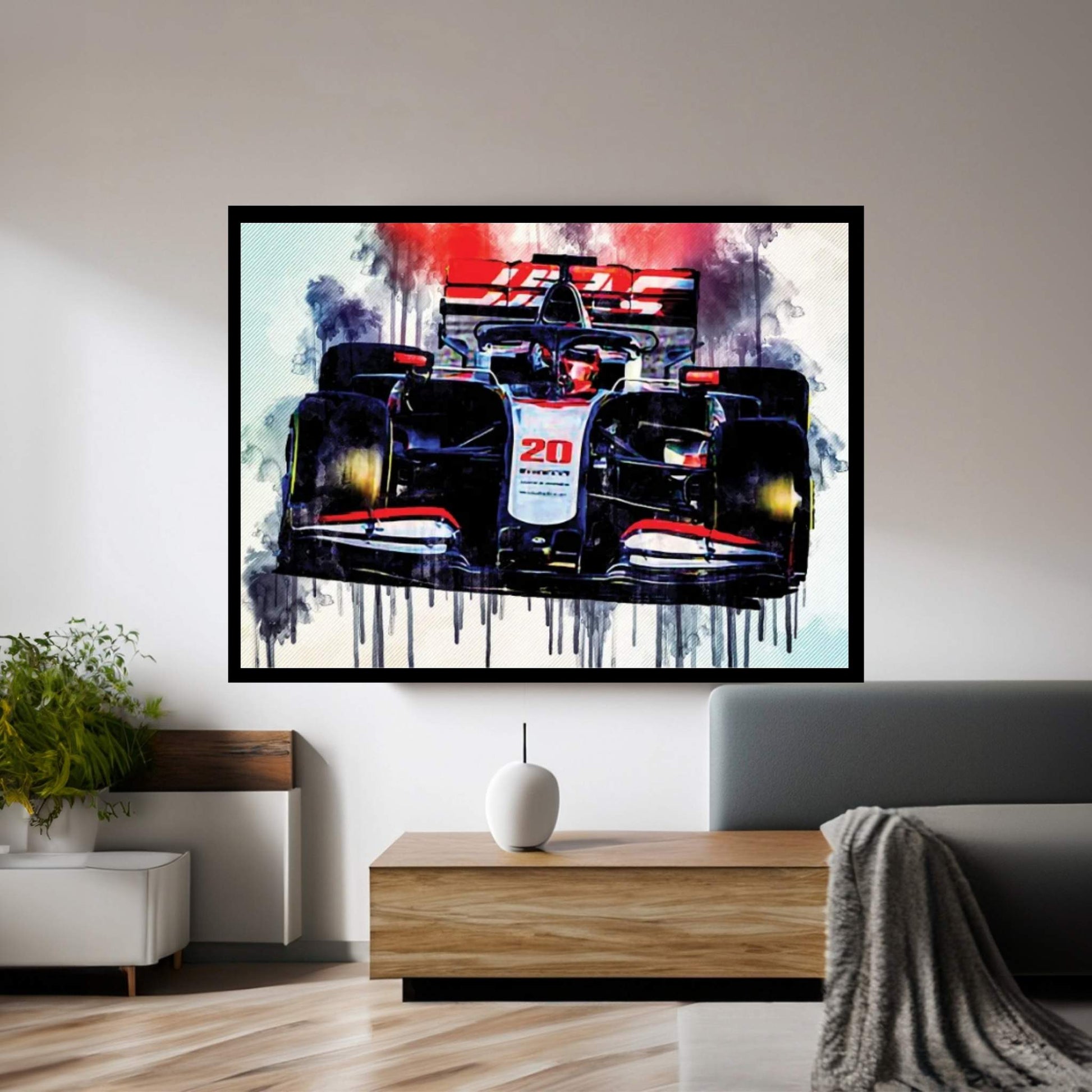 Kevin Magnussen Closeup Haas Vf-20 Raceway 2020 F1 Cars Formula 1 Canvas Wall Art - Y Canvas