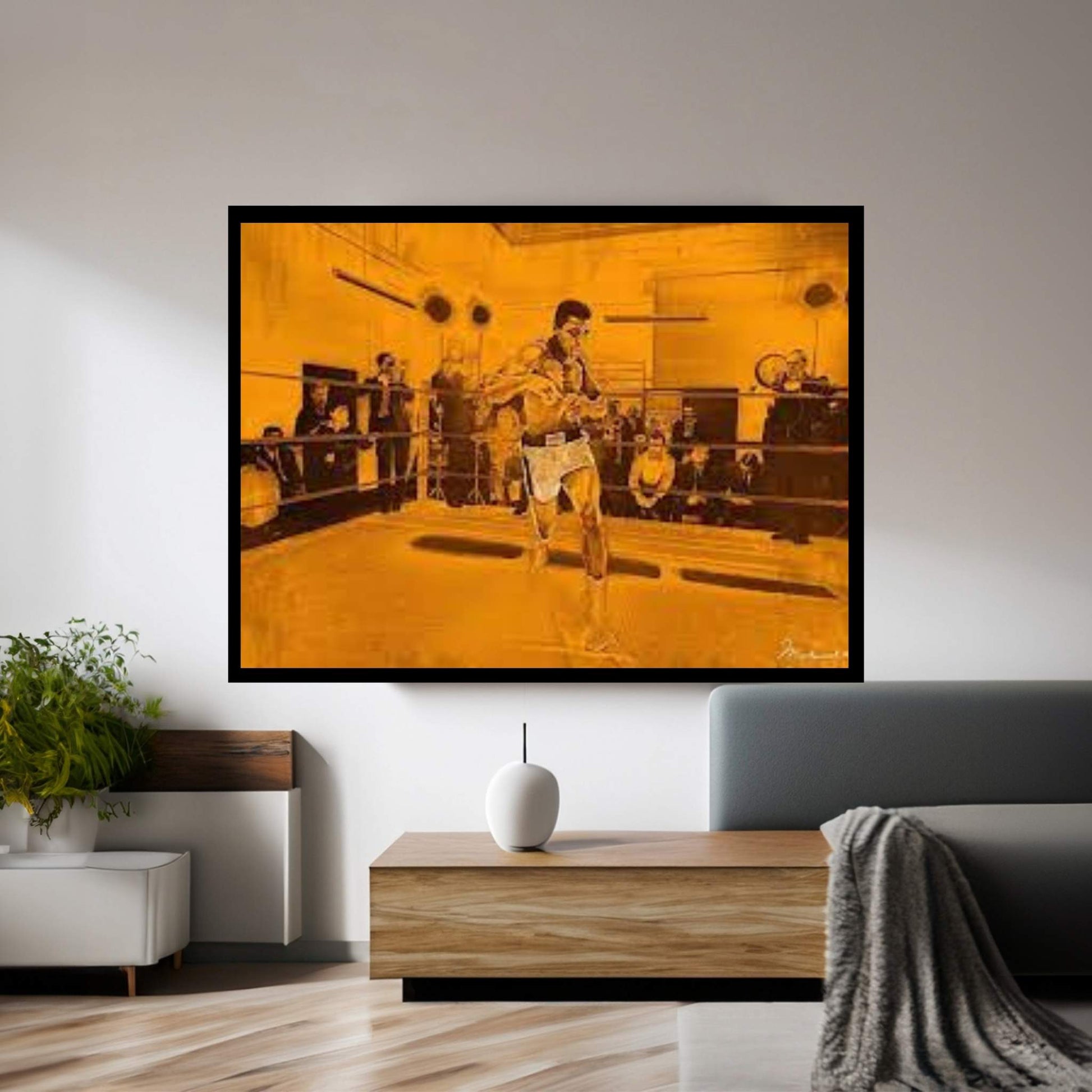 Muhammad Ali in training in London for Brian London fight, 1966 Canvas Wall Art - Y Canvas