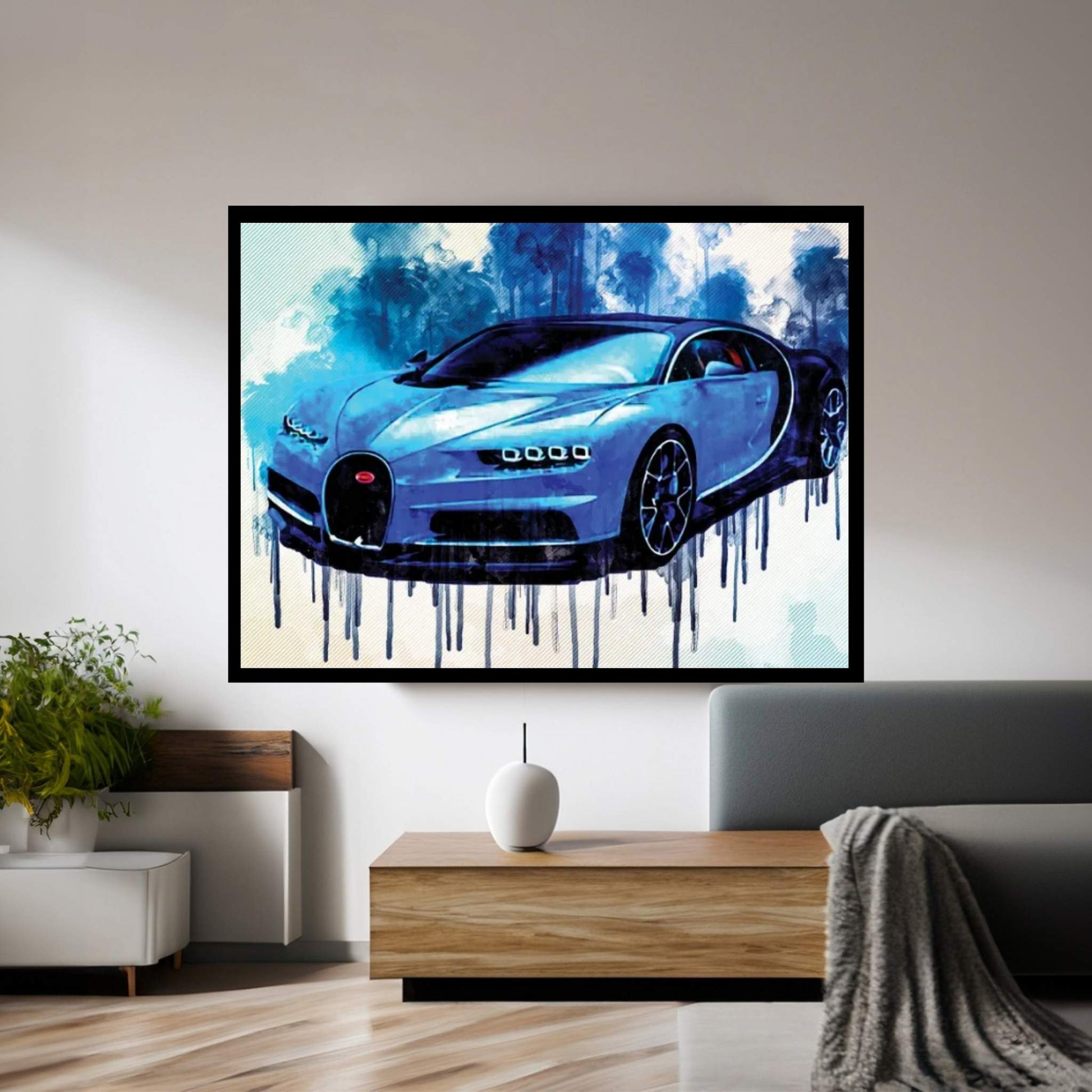 Hypercar 2017 Bugatti Bugatti Chiron Blue Bugatti Canvas Wall Art - Y Canvas