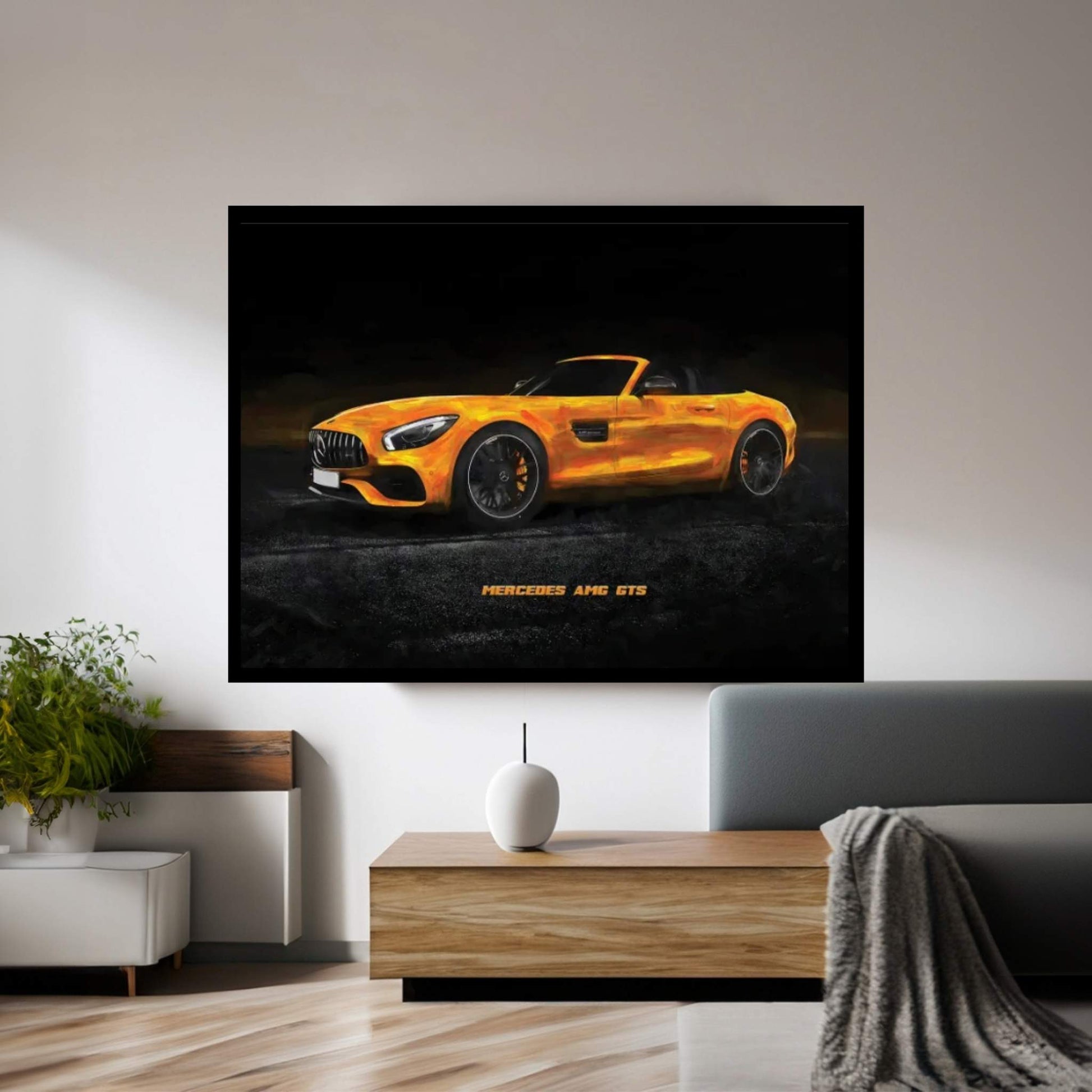 Mercedes AMG GTS In Watercolor Canvas Wall Art - Y Canvas