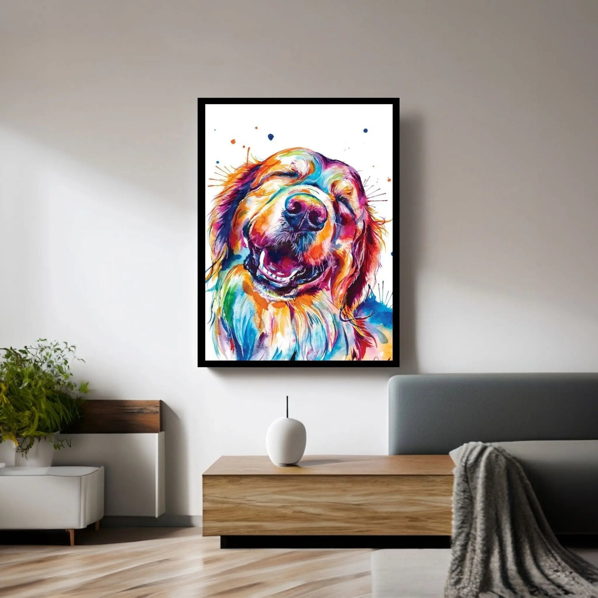 Golden Smile Canvas Wall Art - Y Canvas