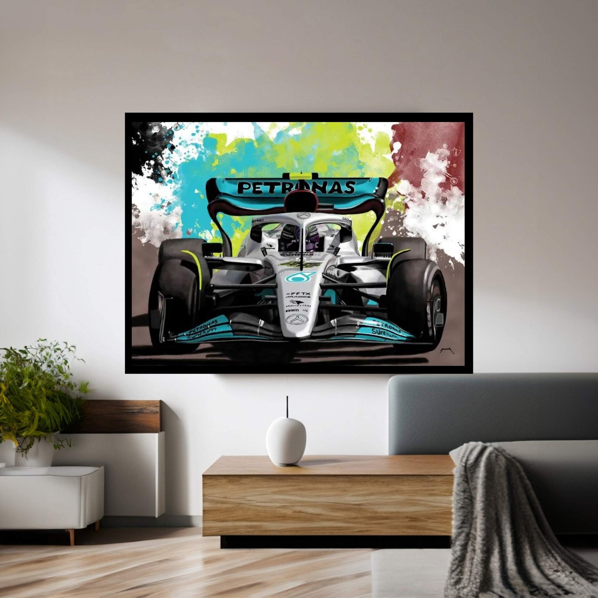 Hamilton's Racecar Canvas Wall Art - Y Canvas