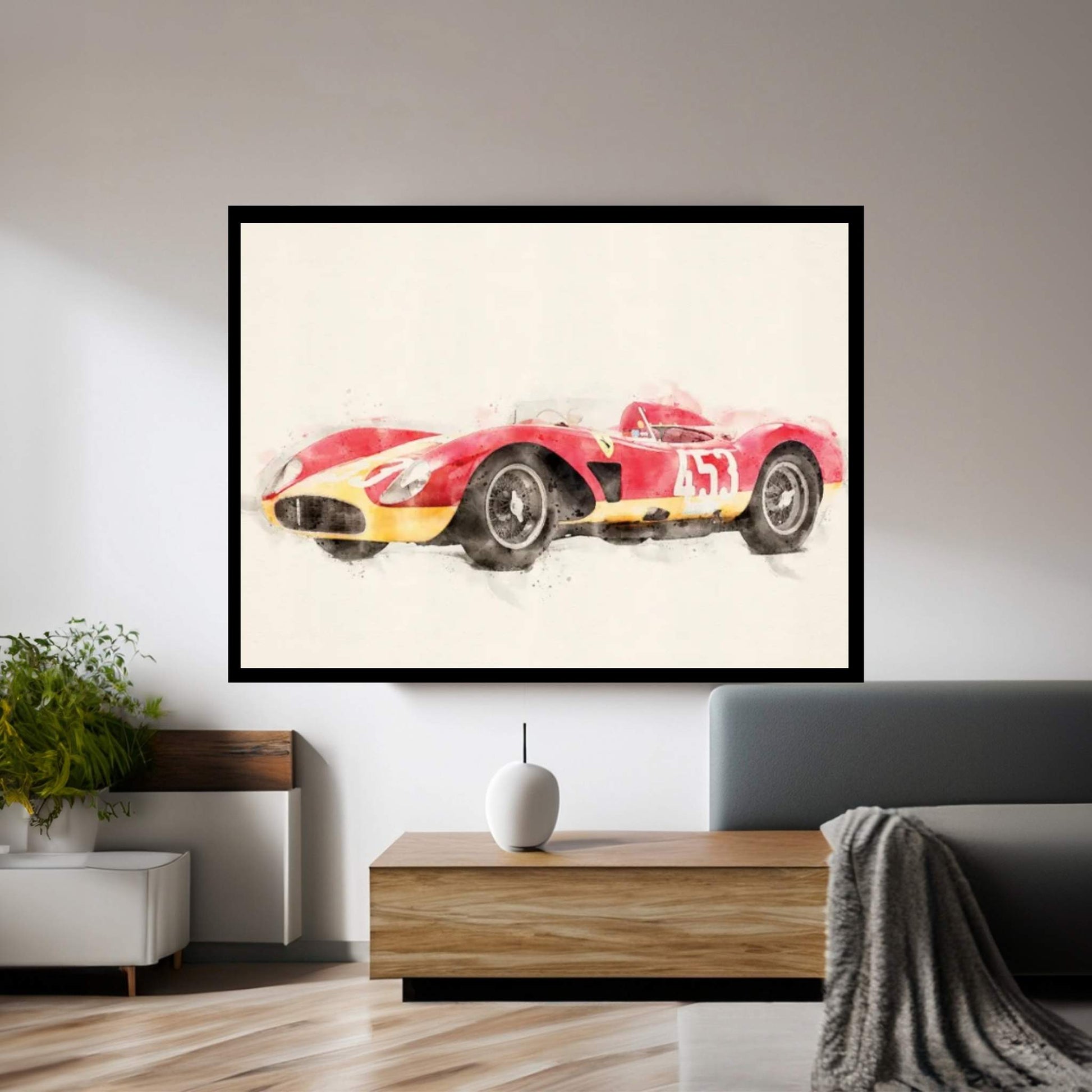 Ferrari Retro Tuning MCMLVII Canvas Wall Art - Y Canvas