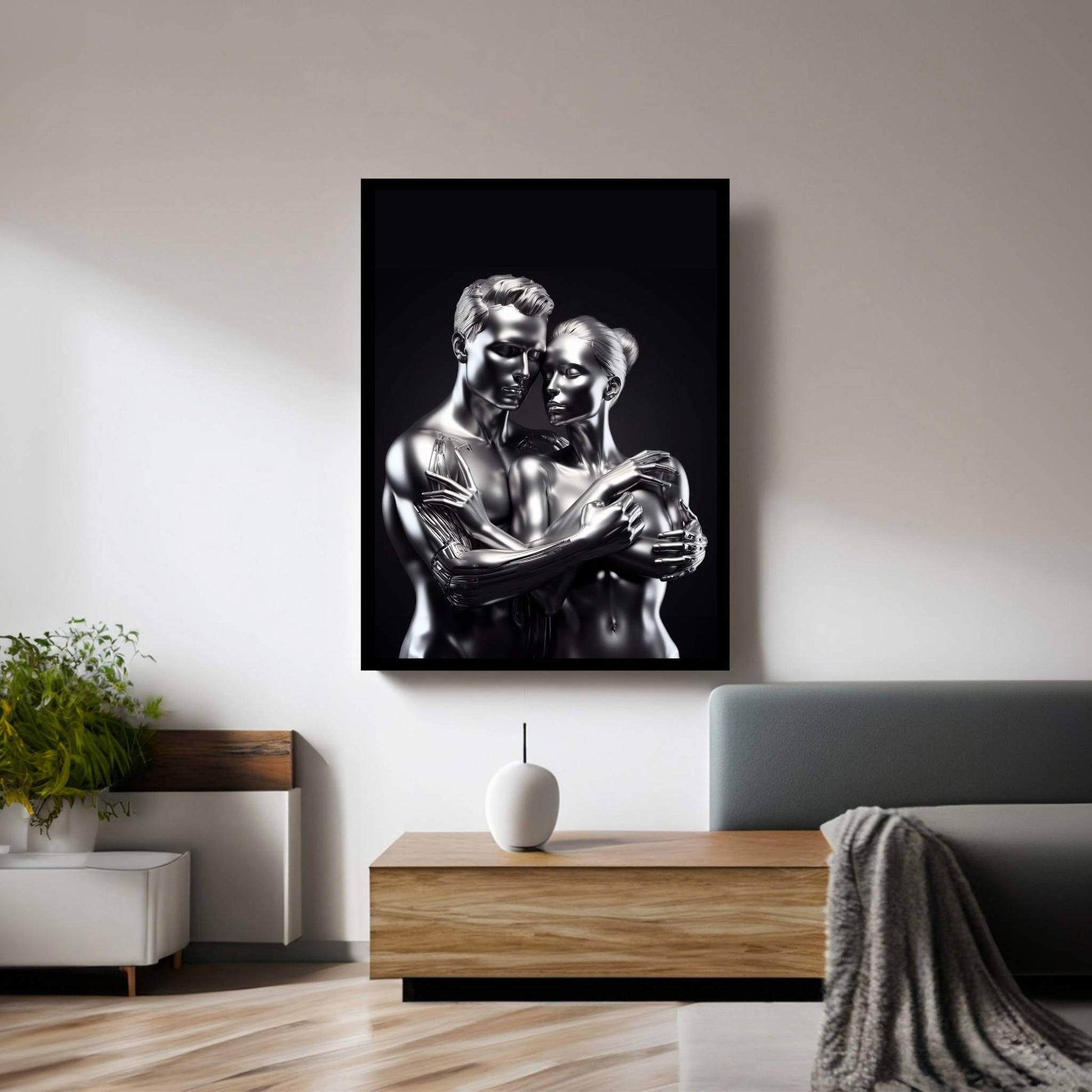 Metalic Love Couple Canvas Wall Art - Y Canvas