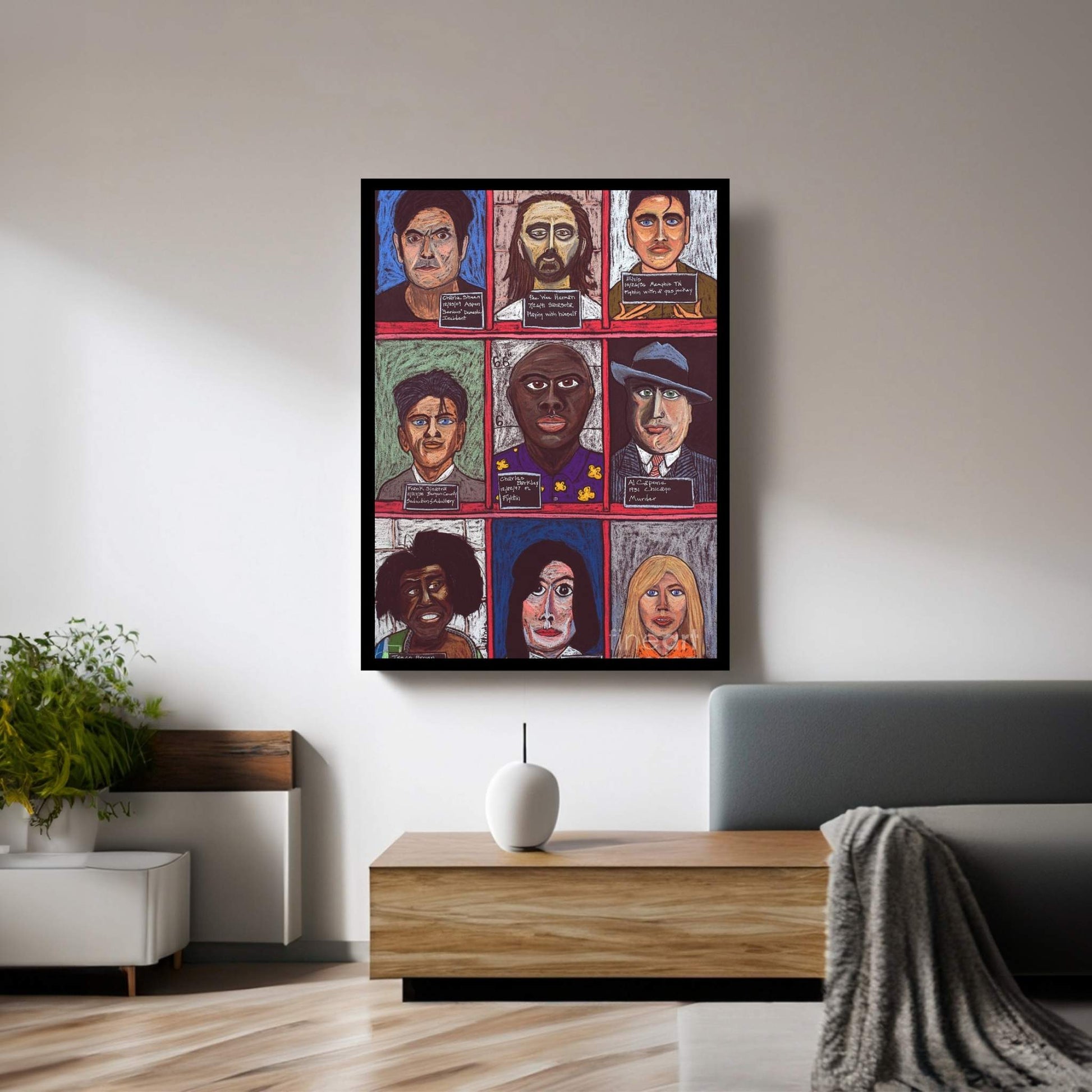 Infamous Mugshots II Canvas Wall Art - Y Canvas
