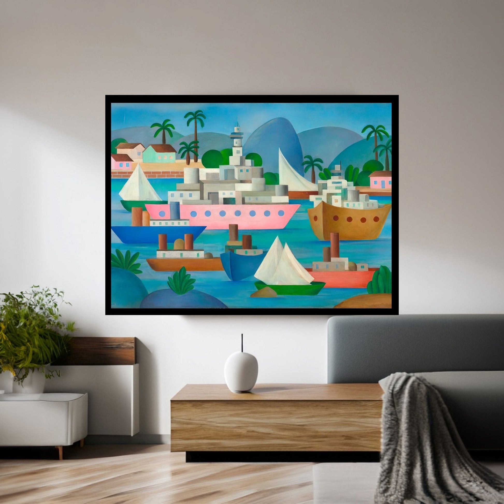 Tarsila do Amaral ''Port I ''Canvas Wall Art - Y Canvas