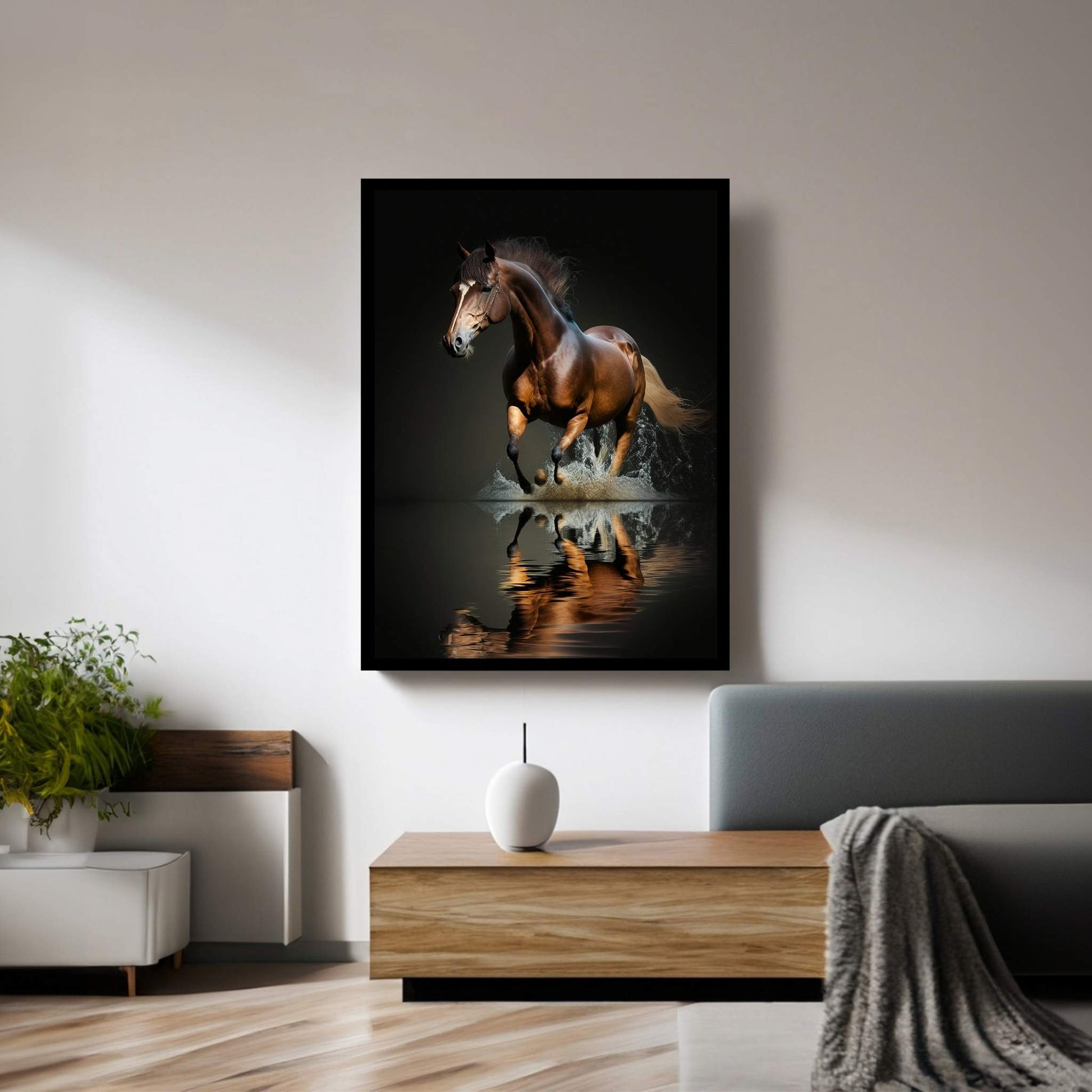 Beautiful Brown Horse Canvas Wall Art , Animal Wall Art - Y Canvas