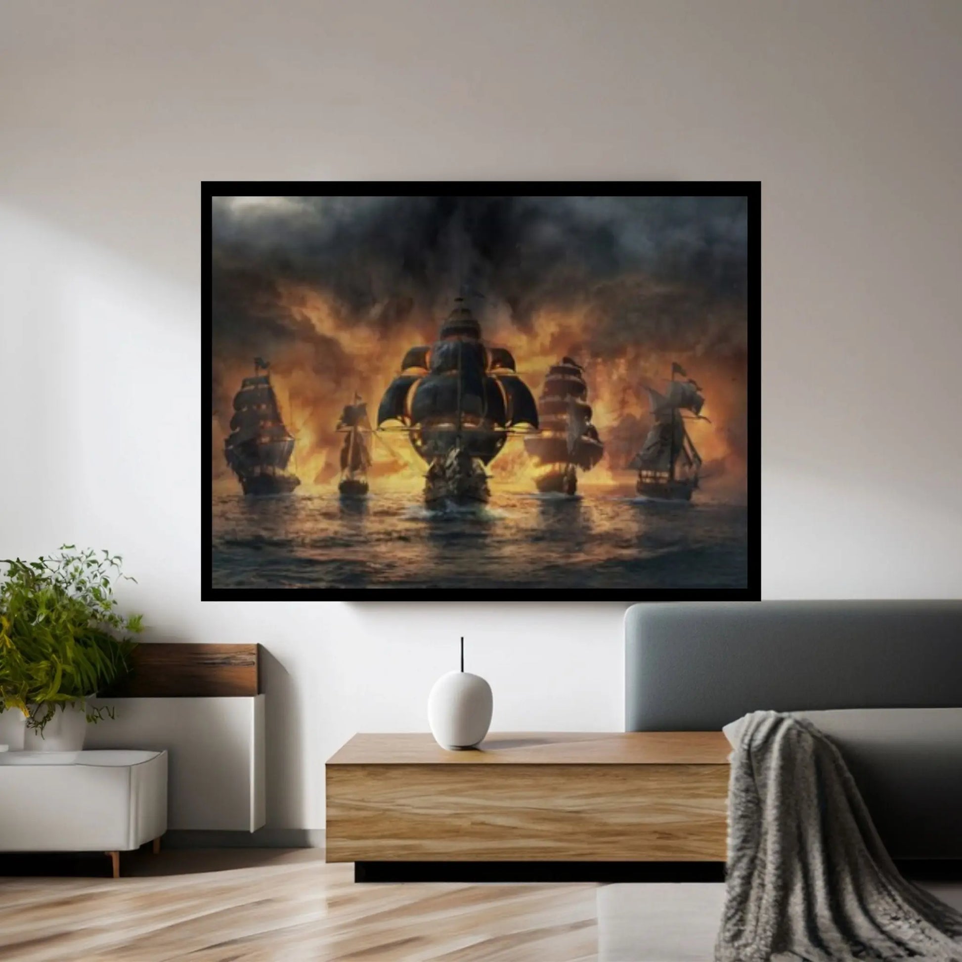 Sailing Boat Canvas, Sea Wall Decor, Framed Canvas, Sea Landscape, Sailboat Painting,Ocean Painting - Y Canvas