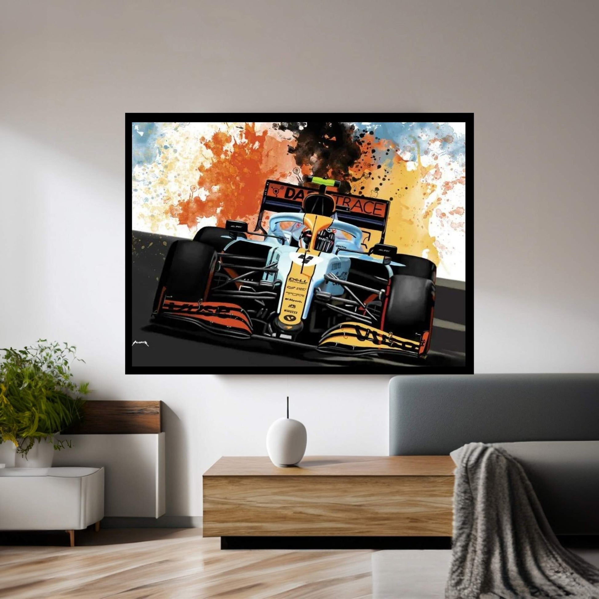 Lando Norris' Racecar Canvas Wall Art - Y Canvas