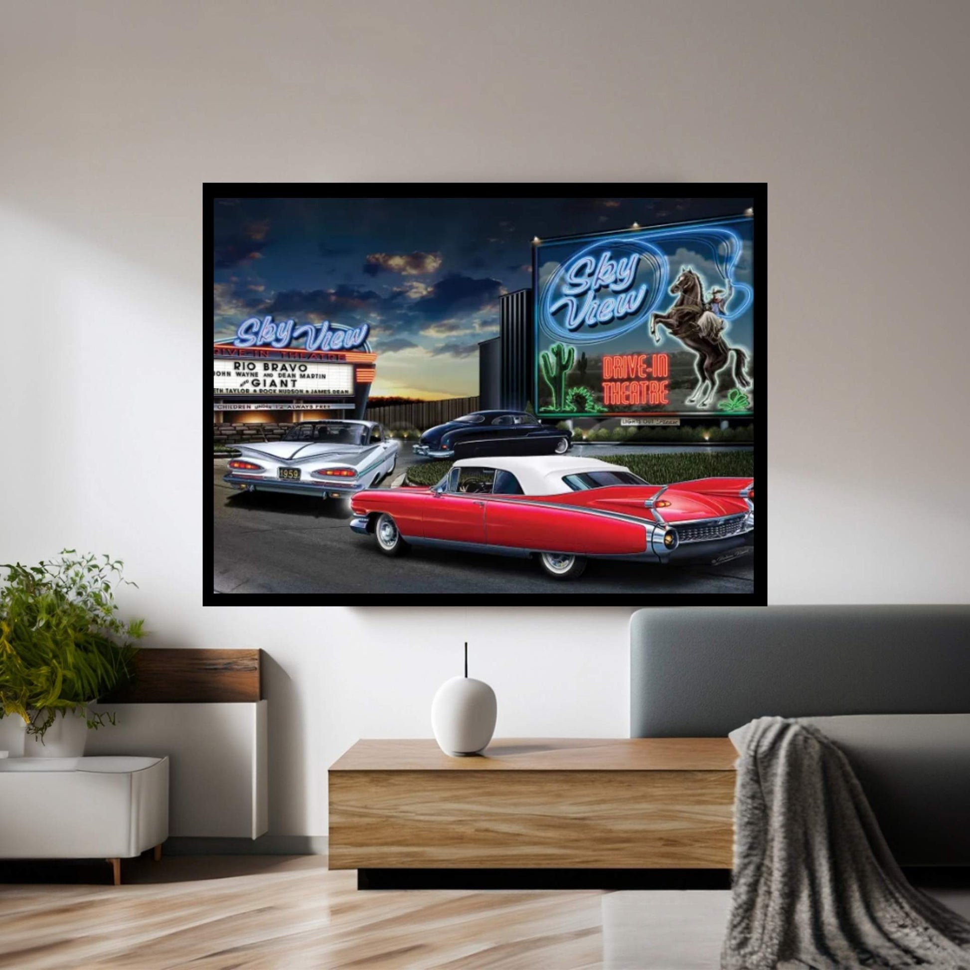Skyview Drive-In I Canvas Wall Art - Y Canvas