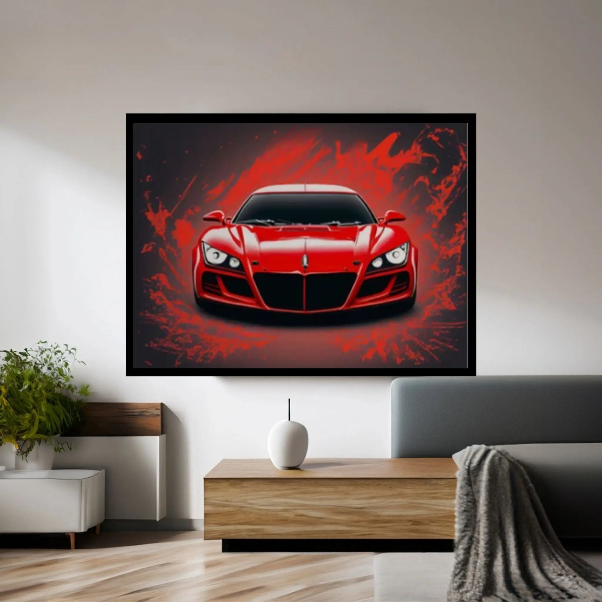 Red Sport Cars Canvas Wall Art Poster Print, Supercar Wall Art - Y Canvas