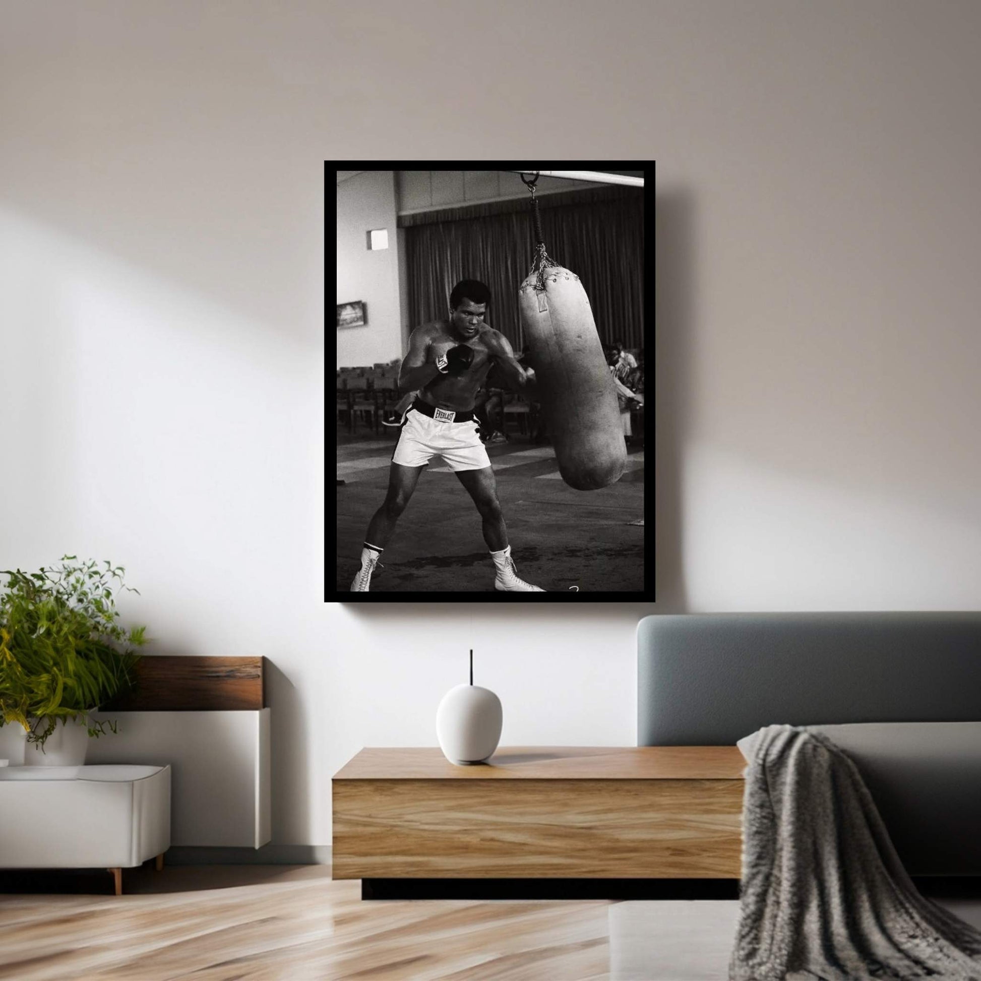 Ali Training in Zaire Canvas Wall Art - Y Canvas