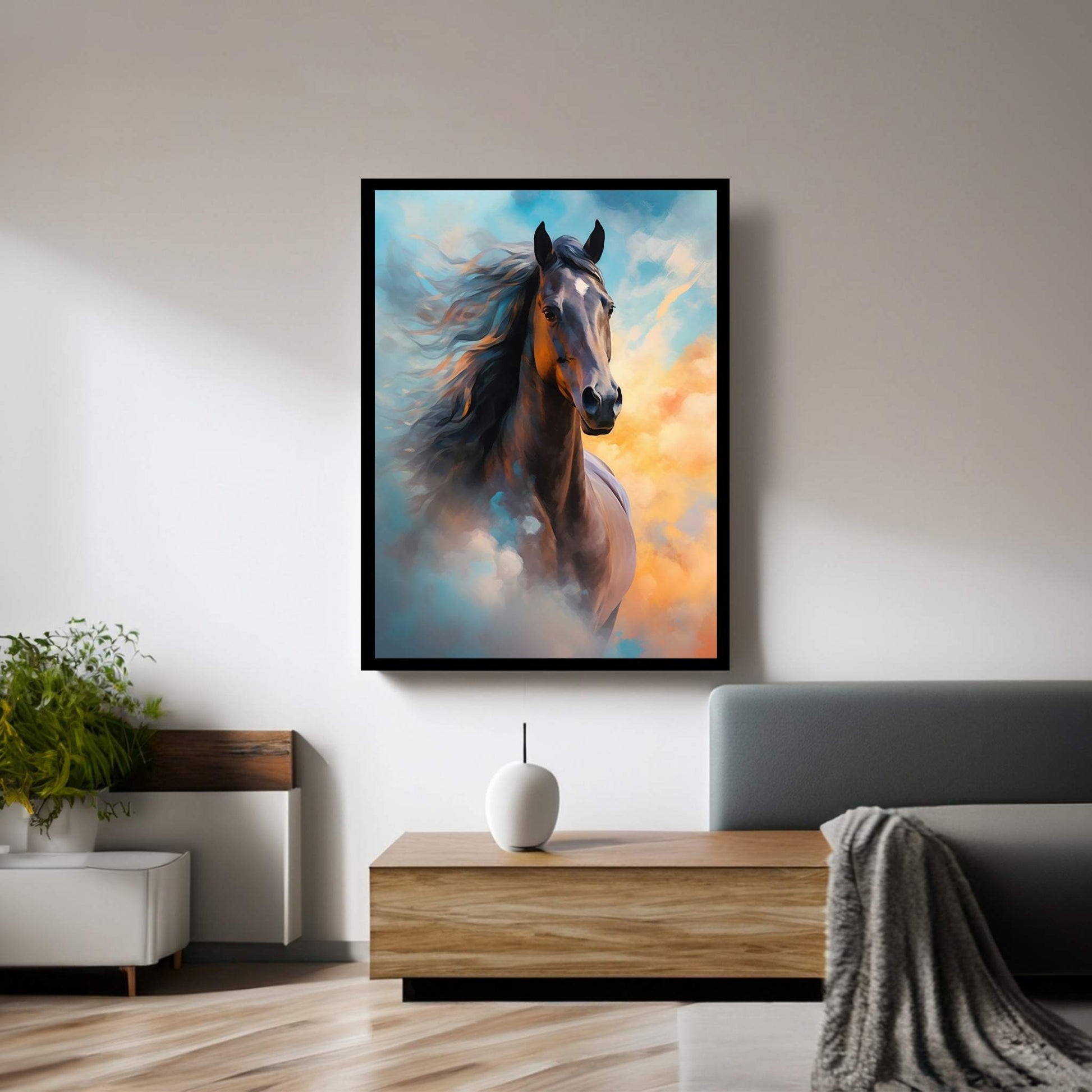 Beautiful Brown Horse Canvas Wall Art , Animal Wall Art - Y Canvas
