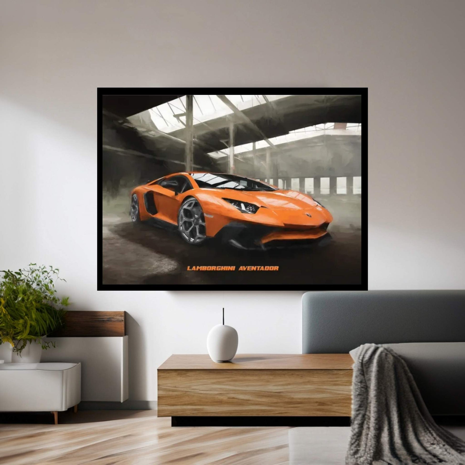 Lamborghini Aventador In Watercolor Canvas Wall Art - Y Canvas
