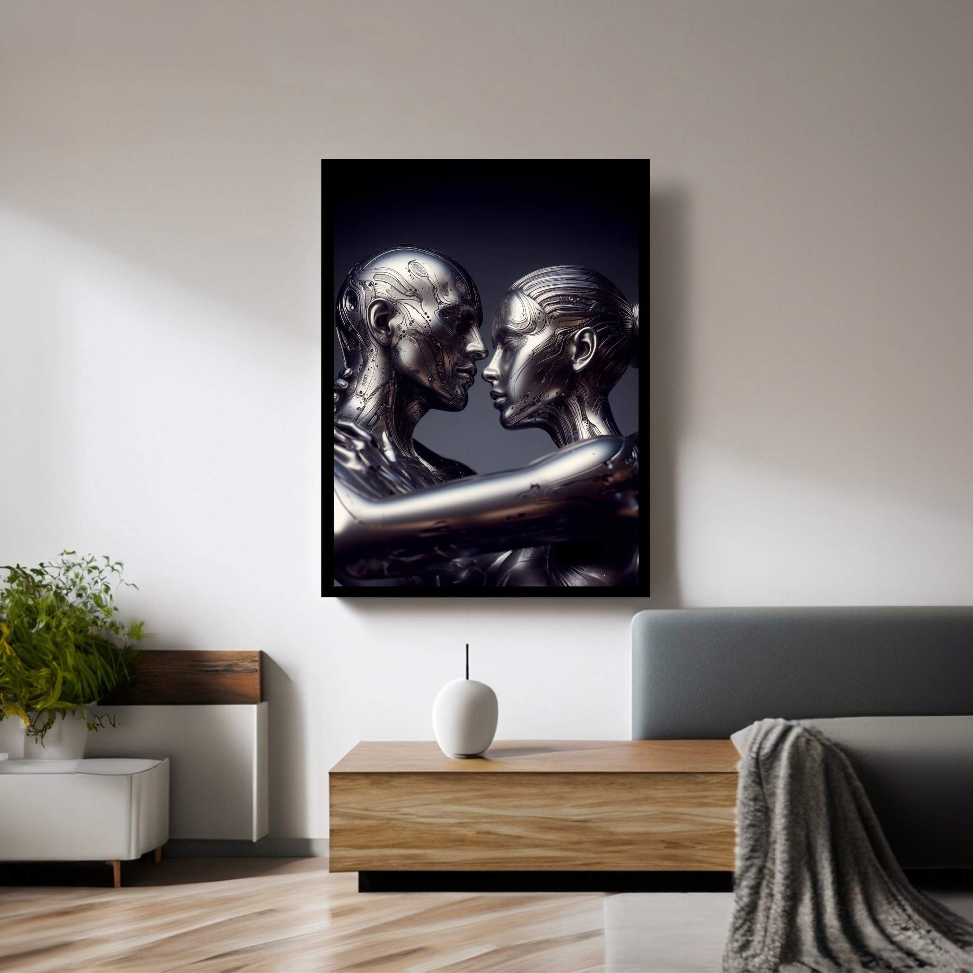 Metalic Love Couple Canvas Wall Art - Y Canvas