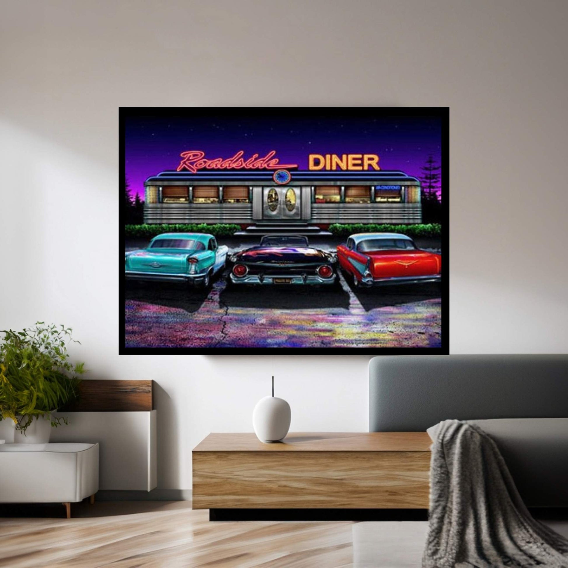 Roadside Diner I Canvas Wall Art - Y Canvas